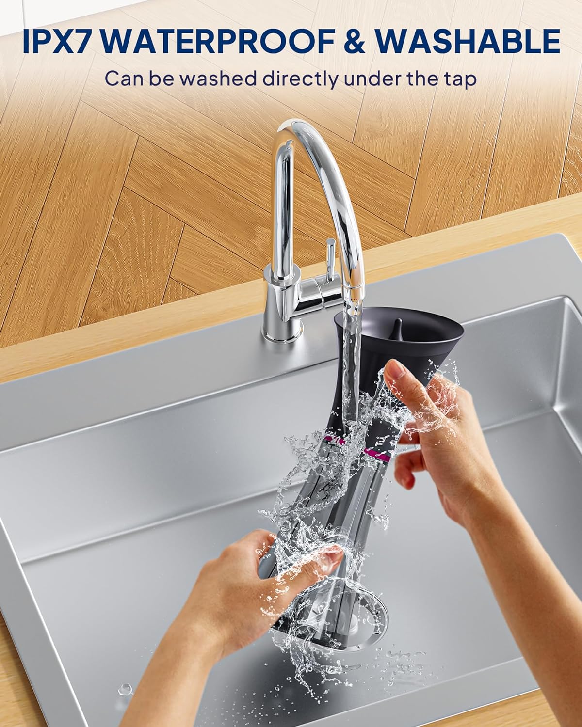 Upgraded Ear Wax Removal with One-Piece Waste Tank, Safe Ear Cleaner with Water Temperature Sensor, Effective Ear Irrigation Kit, IPX7, Slate Rose