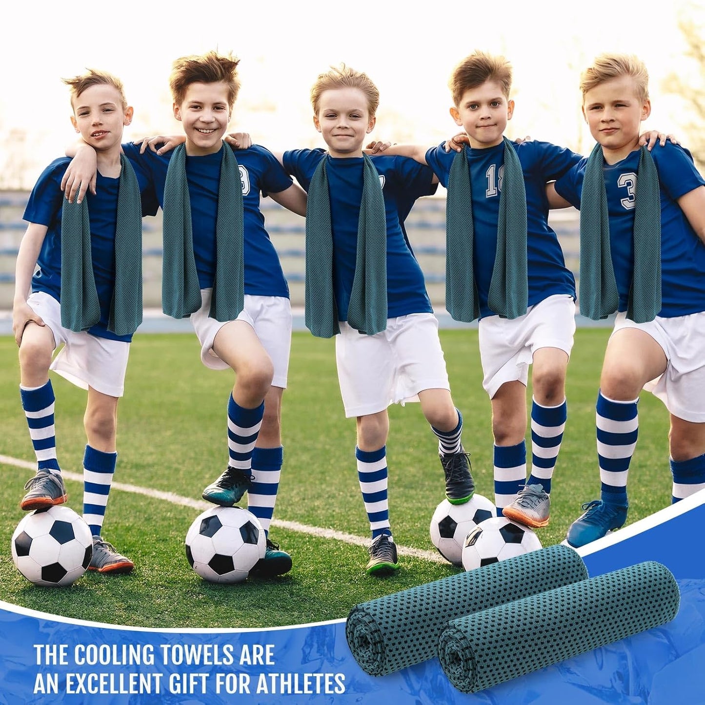 Hosuly 30 Pack Cooling Towels, 40"x12" Ice Breathable Soft Chilly Sweat Rag Microfiber Workout Rags for Gym Cooling Towels for Neck and Face for Yoga Golf Sport Running