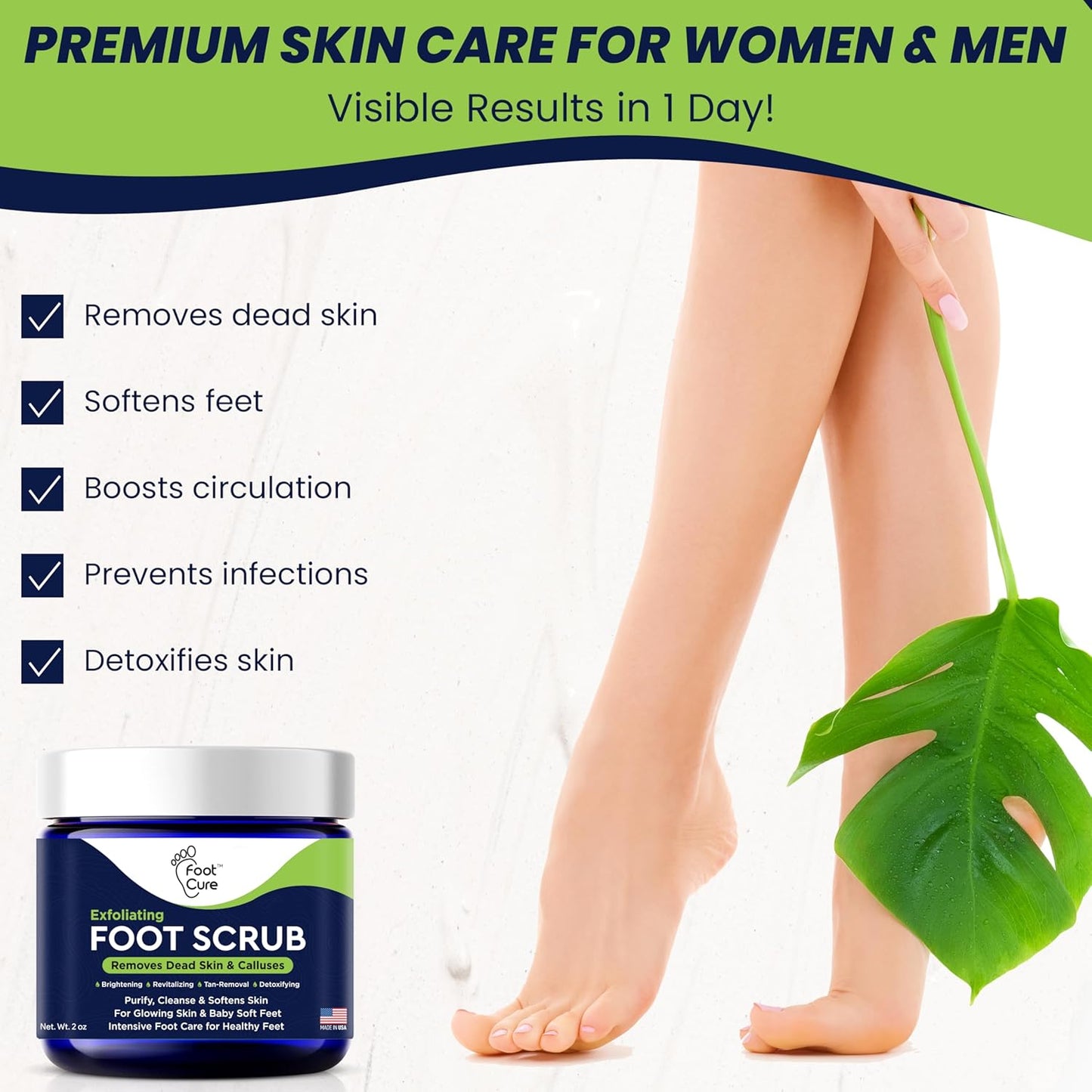 Exfoliating Foot Scrub with Pumice Stone powder - Gentle Moisturizing Foot Scrub for Dry Skin - Cracked Heel Repair for Smooth, Soft Feet - Pedicure Foot Spa 2 Pack