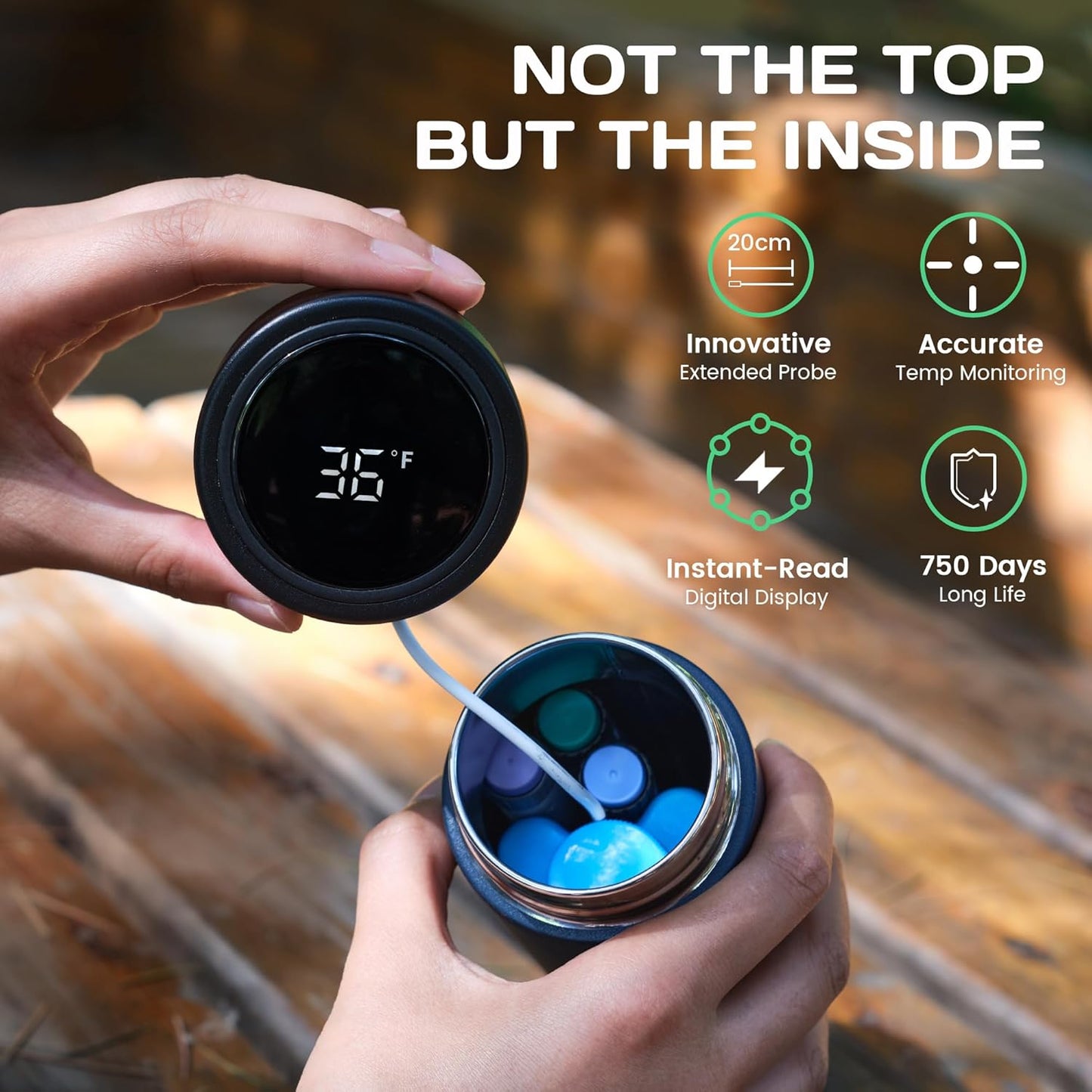 Compact 60H Insulin Cooler Travel Case Temp Display Medication Cooler for Travel Insulated Medicine Cooler Bag TSA Approved Ice Packs Diabetic Cooler with QR Medical Travel Tag(Navy Blue)