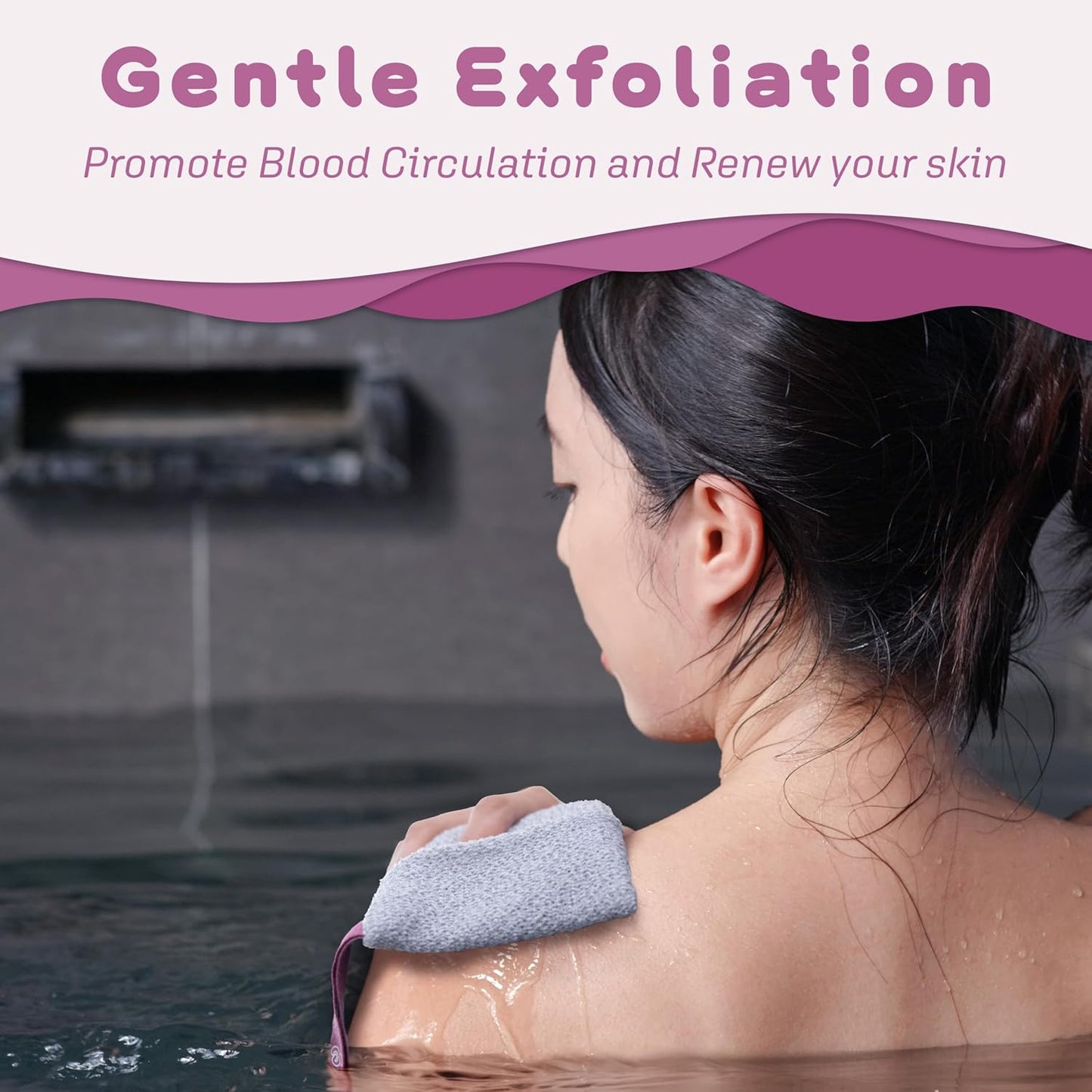 myHomeBody Soap Pocket for Gentle Exfoliating, Lather Mesh Bag, Body Scrubber Exfoliator, Pouch for Shower, Leftover Bits Saver, Light Blue, Gray - 2 Pack