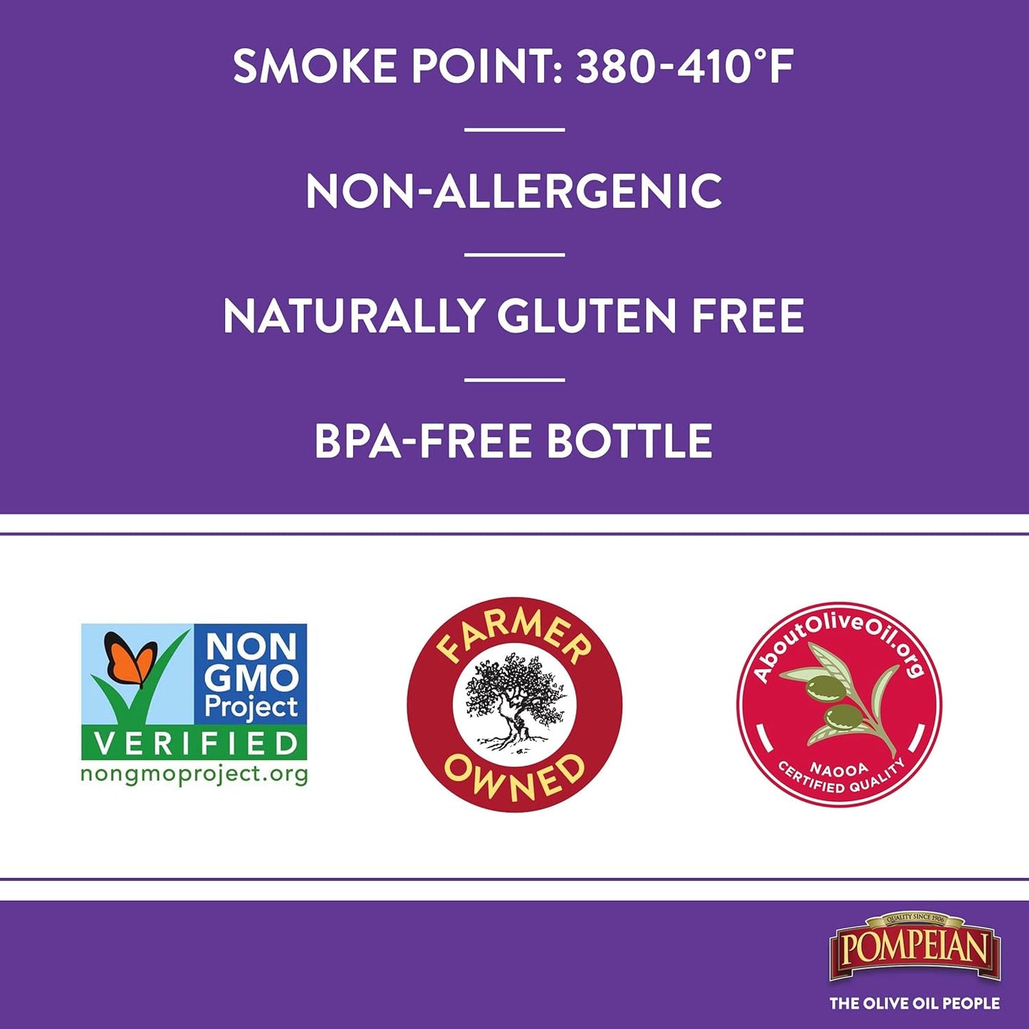 Pompeian Robust Extra Virgin Olive Oil, Contains Polyphenols, First Cold Pressed, 24 Fl Oz