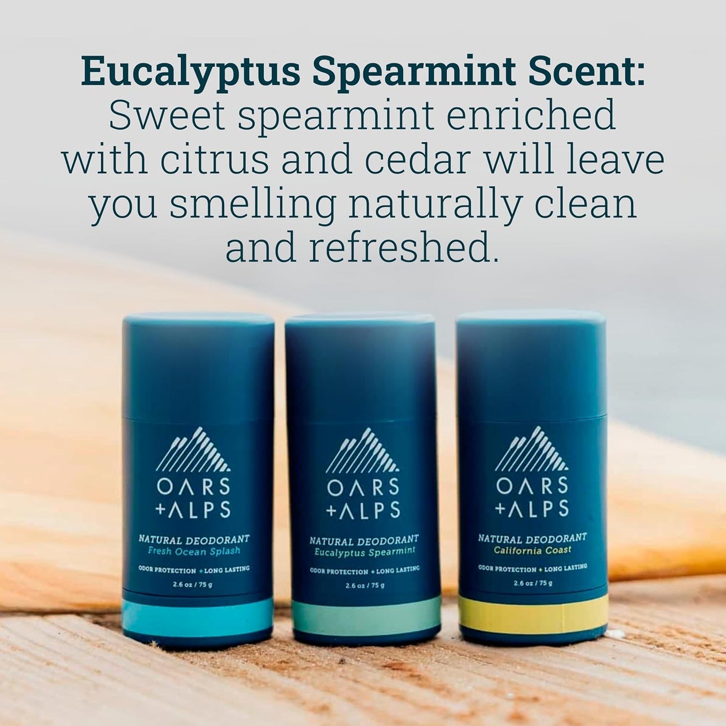 Oars + Alps Deodorant for Men & Women, Aluminum Free Deodorant for Men, Dermatologist Tested, Clean Ingredients, Non Toxic, Vegan, Long Lasting, Odor Protection, Variety Pack 3pk, 2.6oz