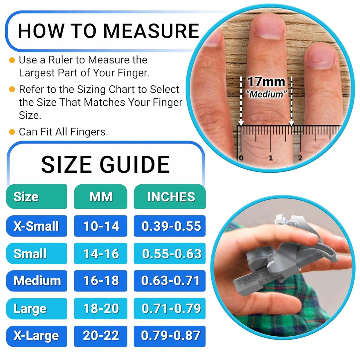 Finger Straightener | PIP Extension Orthosis/Splint For Bent Fingers, PIP Flexion Contractures | Adjustable Joint Stretcher Device | Made in USA | Gray/Medium