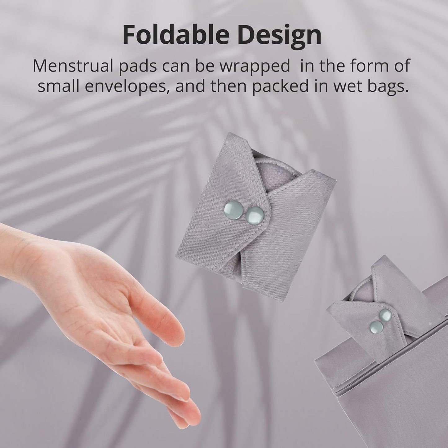 7pcs Set 1 pc Mini Wet Bag +6pcs Absorbent Reusable Sanitary Pads/Washable Cloth Menstrual Pads(Morandi-1,S)