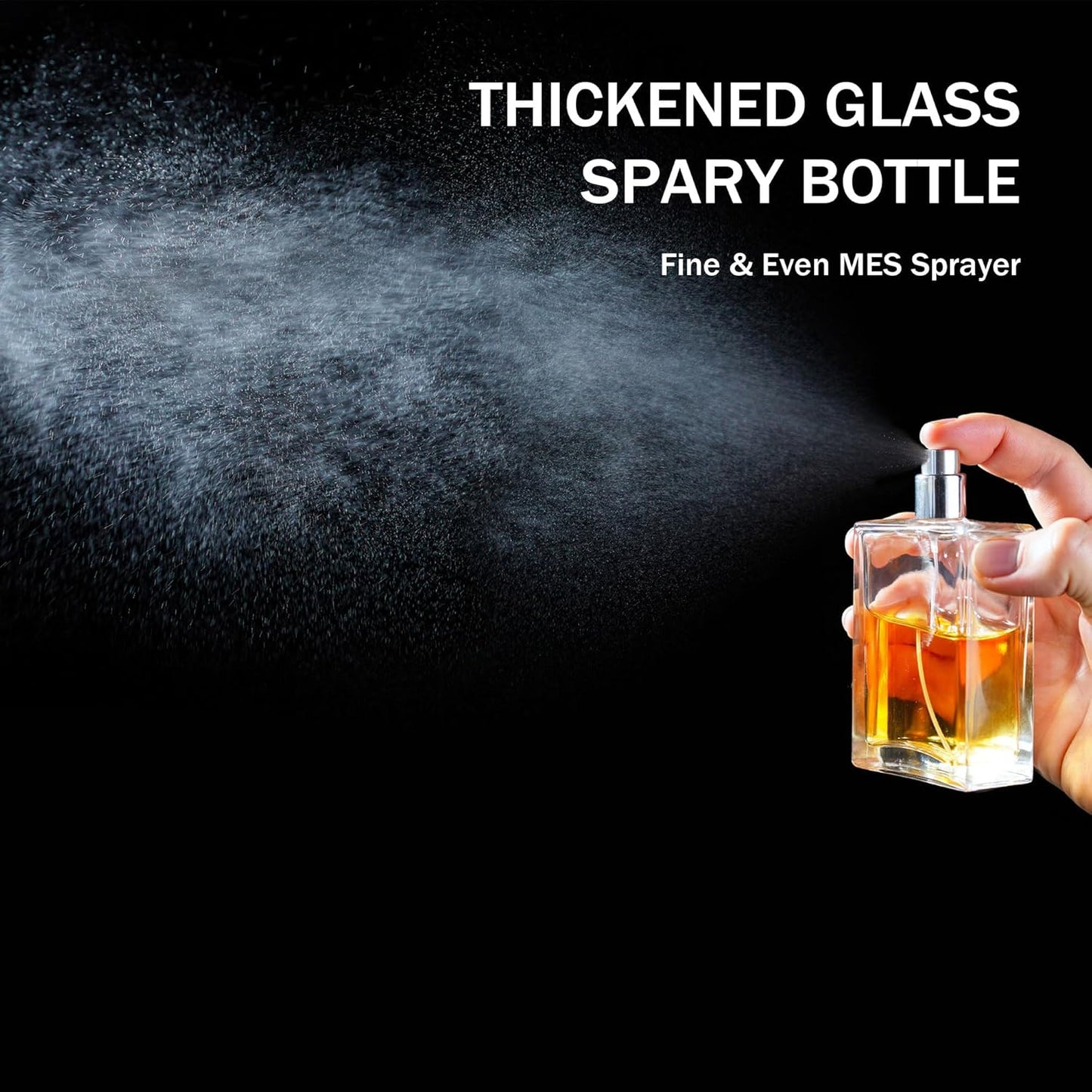 YU FENG Glass Perfume Bottles Empty Spray Refillable Atomizer 2 Pack 100ml/3.4oz(Square)