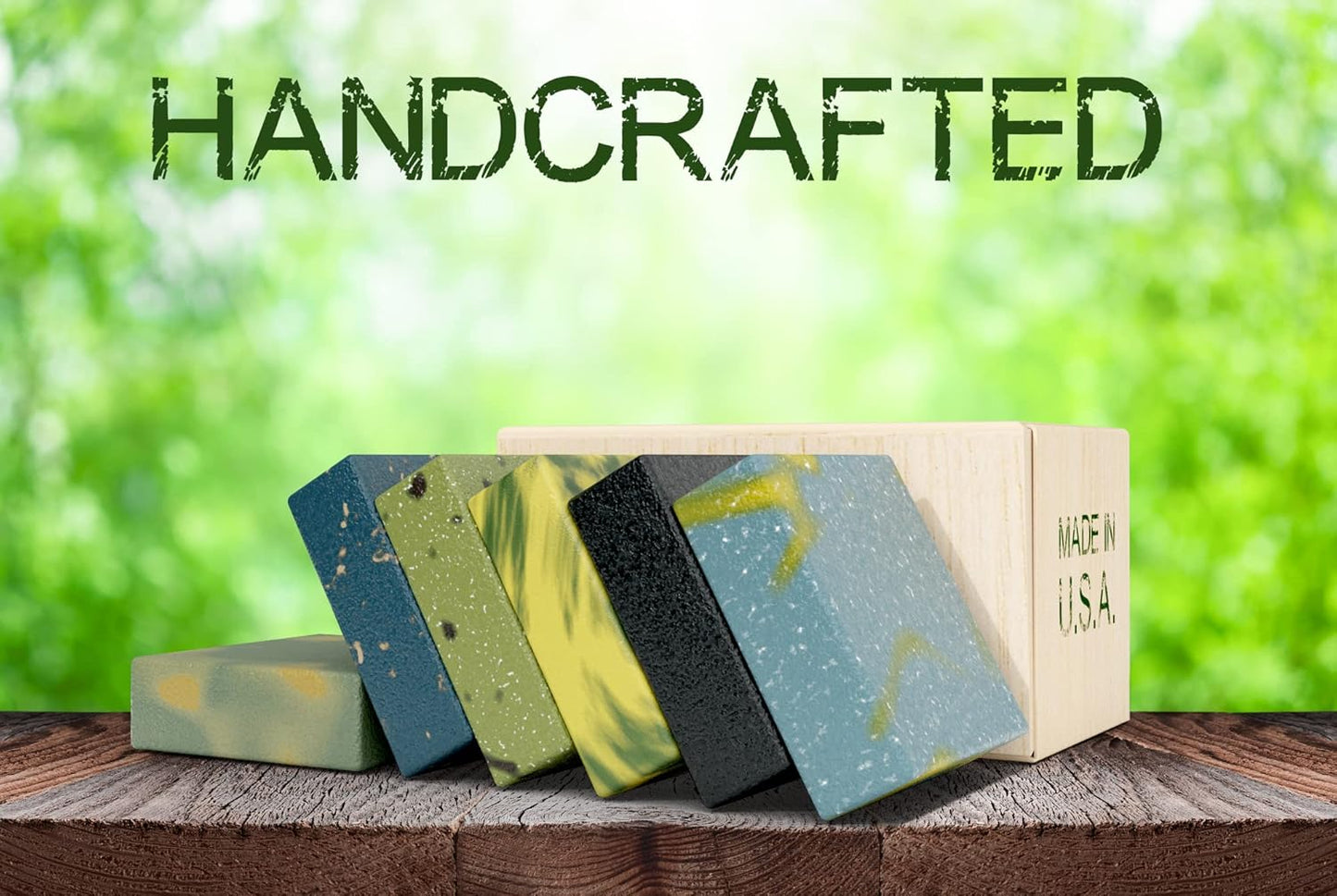 NATURAL AMERICAN Mens Organic Bar Soap, Masculine Scents, 100% Natural Soap for Men - Essential Oils, Organic Shea Butter Natural Body Soap, Natural Bar Soap for Men - ELEMENTS Body Soap 5 oz (6pk)