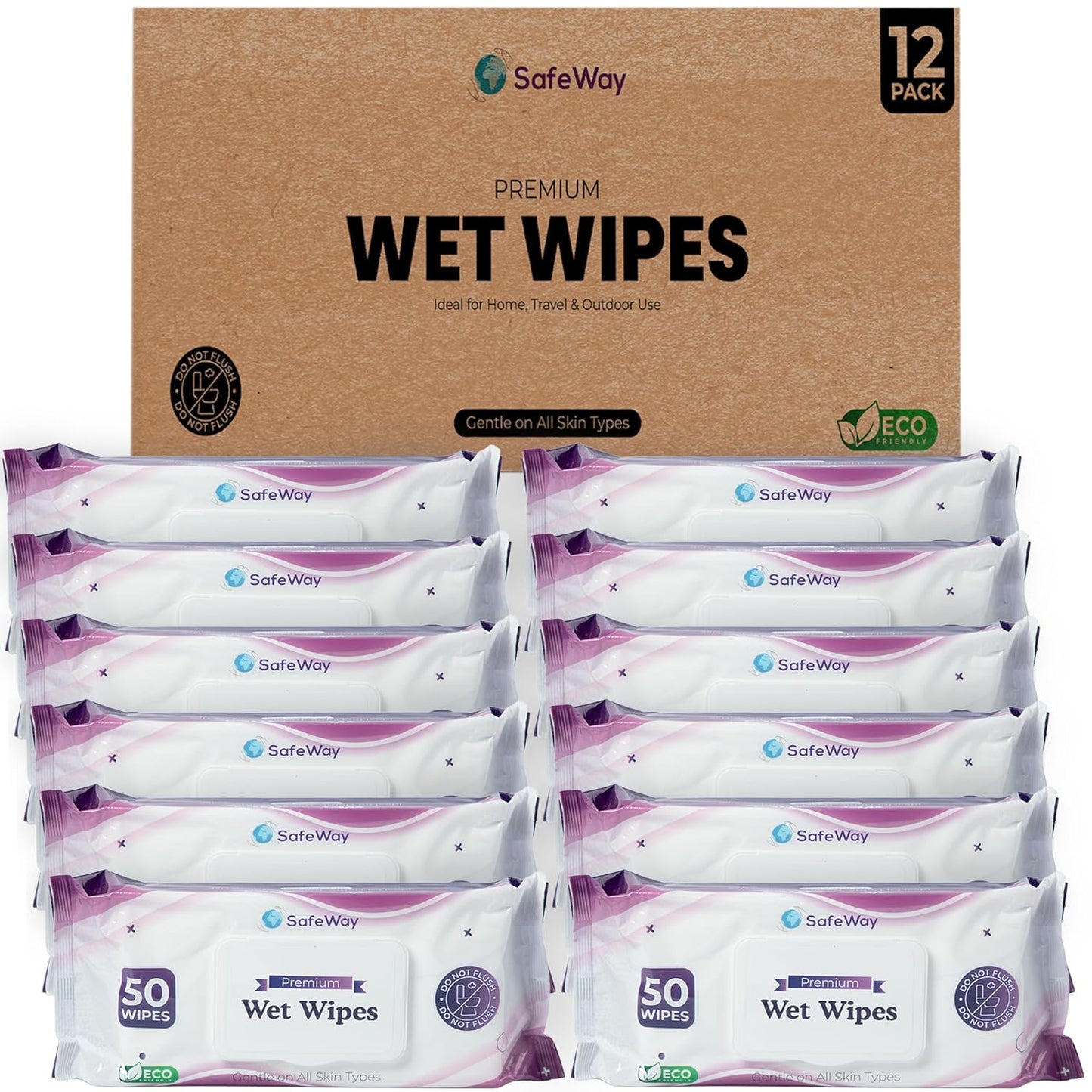 SAFEWAY Adult Wipes Disposable — Multi-Purpose Wipes, Alcohol-Free, Preferred by Caregivers for Seniors & Incontinence Solution, Aloe-Infused, Gentle for Delicate Skin — Extra Large, 12 Pack 600 pcs.