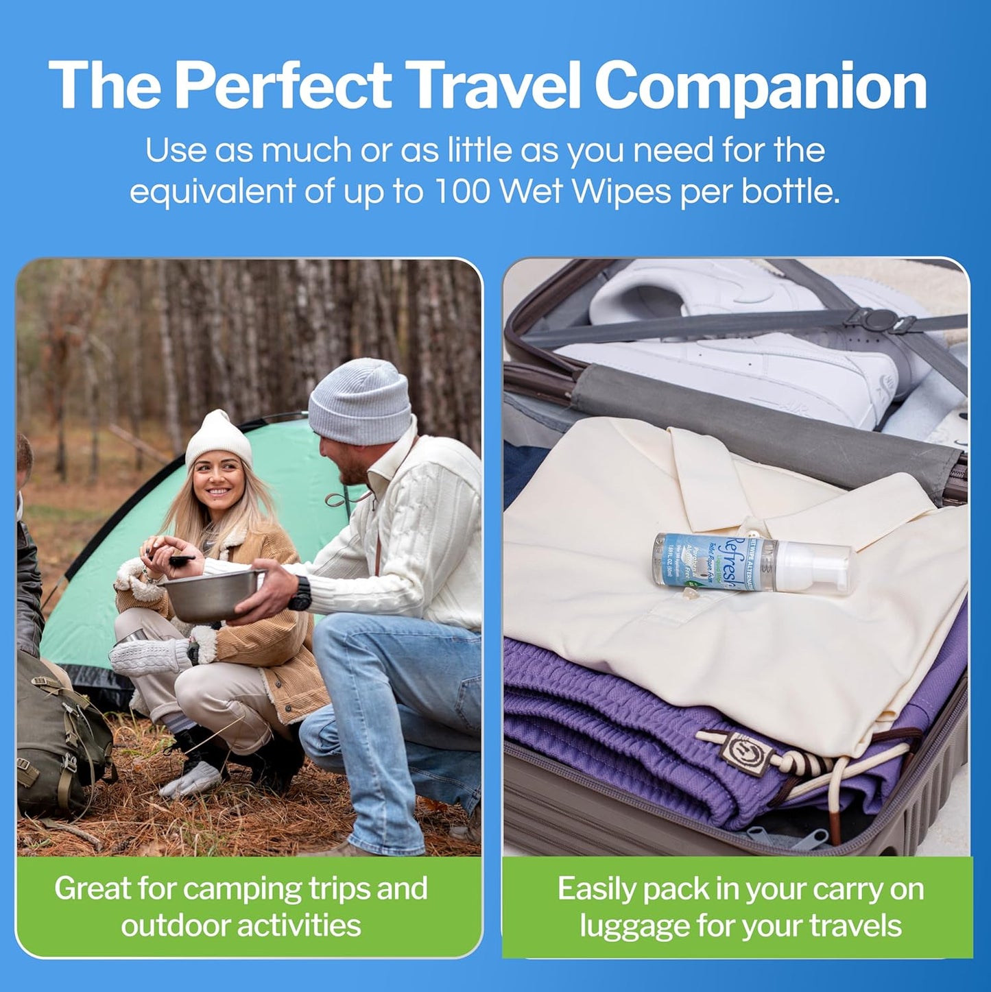 Refresh Liquid Wipe Free: Toilet Paper Foam Dispenser Refill for Sensitive Skin. Eco-Friendly Flushable Wet Wipe Alternative with Witch Hazel and Aloe. 16 oz Refill (1 Pack)