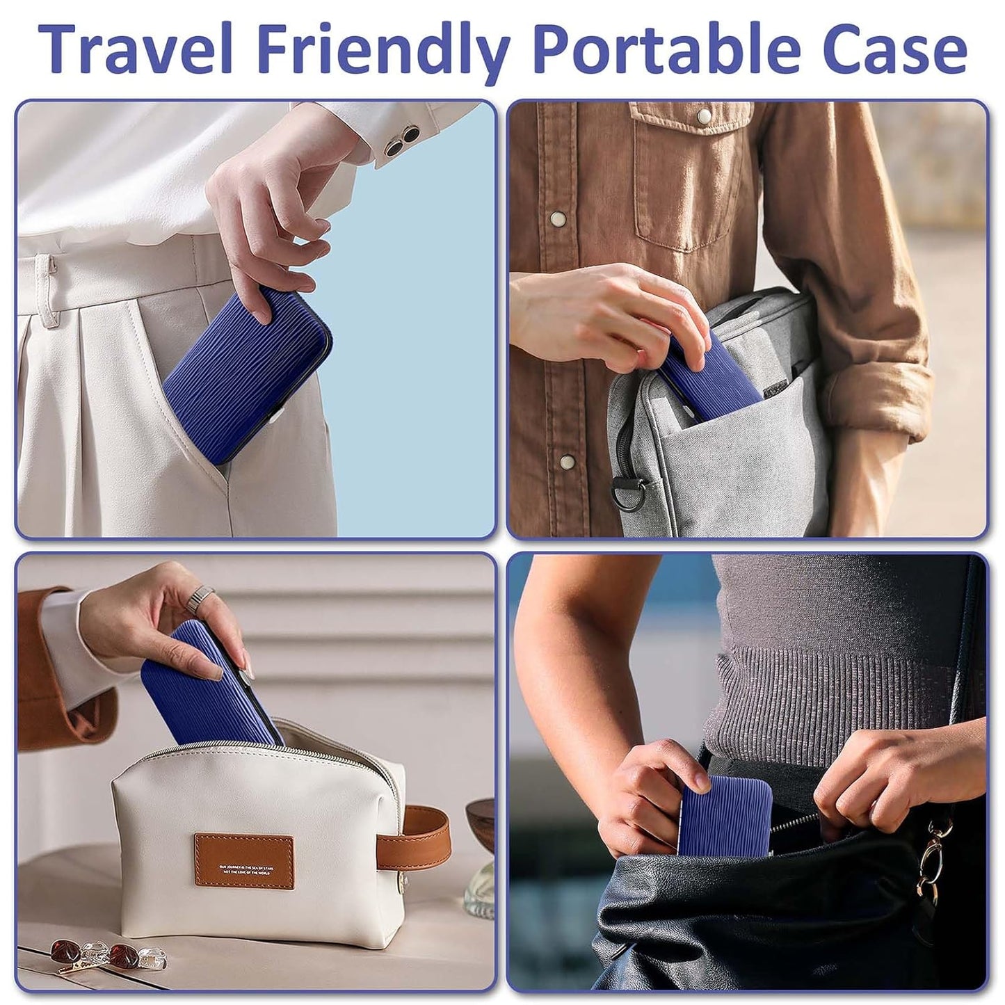 BLESWIN Manicure Set, 10 in 1 Professional Manicure and Pedicure Kit, Nail Care Kit for Women, Mens Nail Grooming Kit, Portable Nail Clipper Set Blue Leather Case for Travel Home