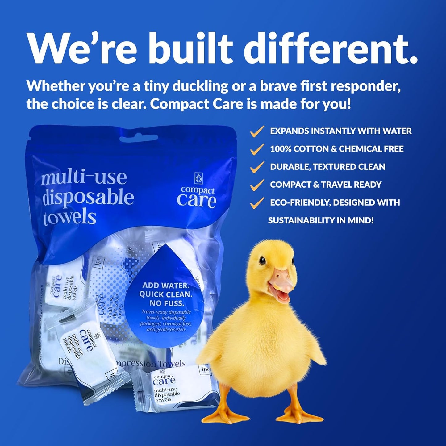 Compressed Towels – Travel Towels for Cleaning, Camping, Gym, Hiking, Baby, Emergency Use – 100% Cotton, Chemical-Free, Expands with Water – Portable & Reusable (40 pcs)