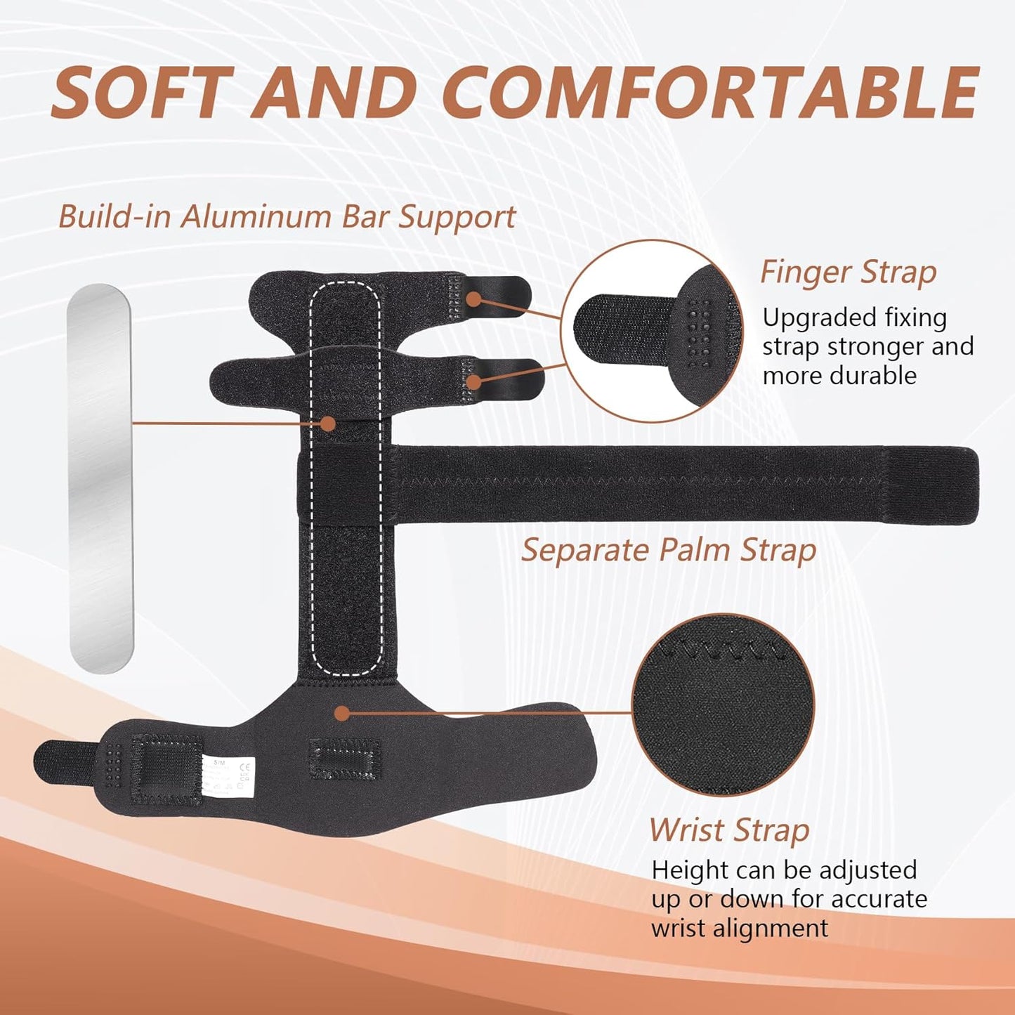 2 Finger Splint, Adjustable Finger Brace, Finger Metal Support for Broken Fingers, Mallet Finger Splints, Trigger Finger Straightener, Arthritis, Pain Relief, Injury, Fracture, Sprains(L/XL)