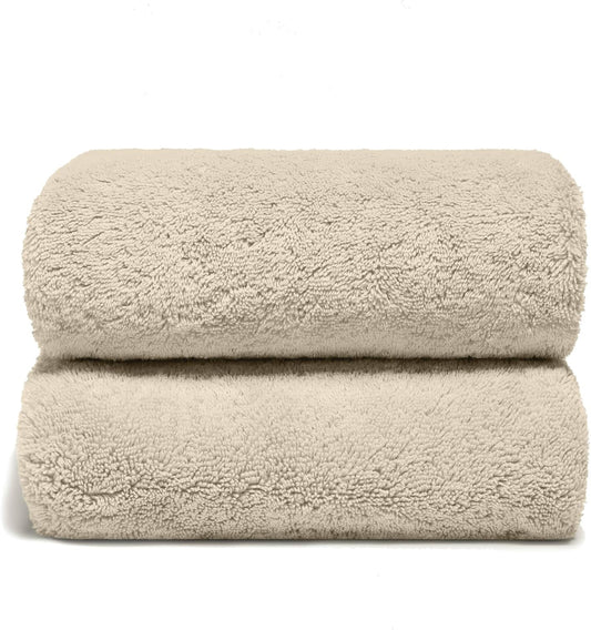 Italic Ultraplush 100% Australian Cotton Towels - Set of 2 Luxury Bath Towels, Quick Dry Plush and Absorbent, Heavy Duty Large Bath Towels, 800GSM Towels for Bathroom & Spa (Sand)