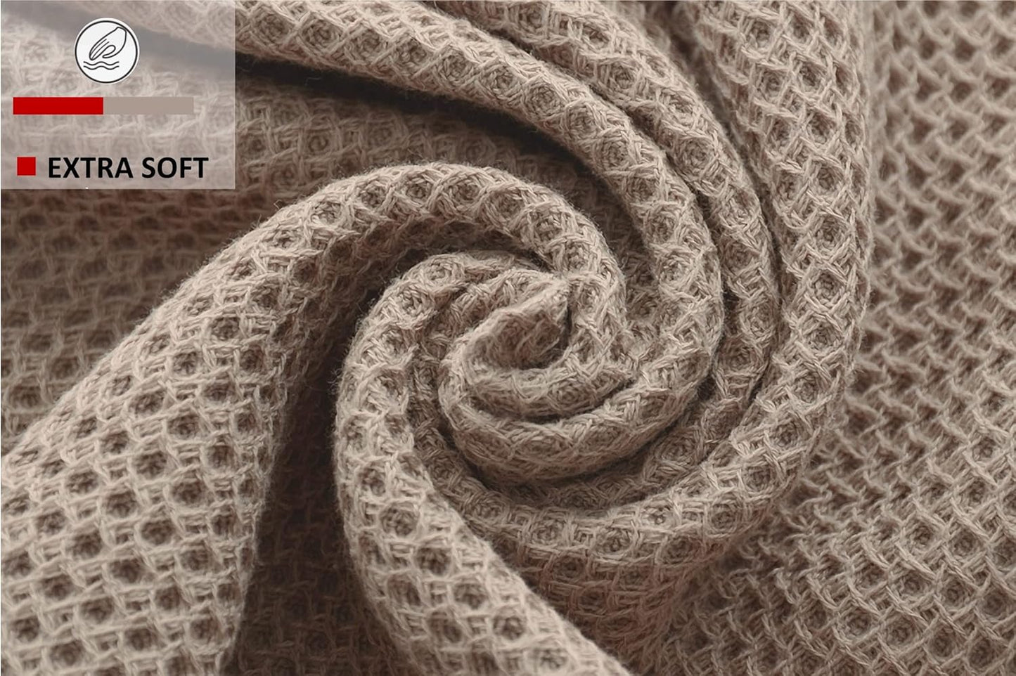 Kitchen Towels 100% Cotton Waffle Weave Dish Towel for Cleaning Drying Dishes Extra Absorbent and Soft, Dish Cloth,13 x 28 Inch(EarthBrown-4 Pack)