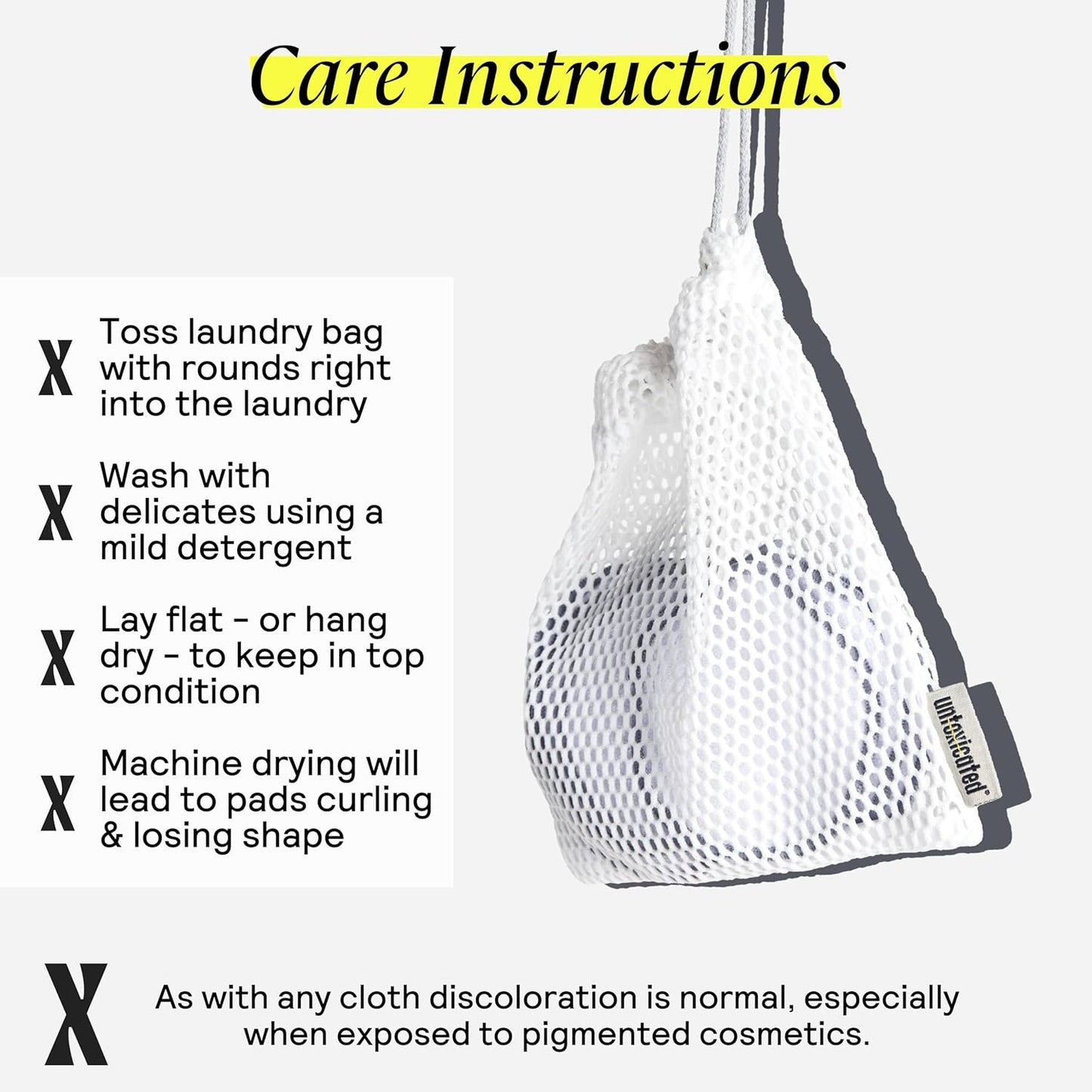 Untoxicated Ultra Soft Cleansing Pads - Double-Layered Reusable Bamboo Terry Rounds - Makeup Removal & Skincare for Sensitive Skin - Soft & Durable - Includes Washable Storage Bag - 10CT