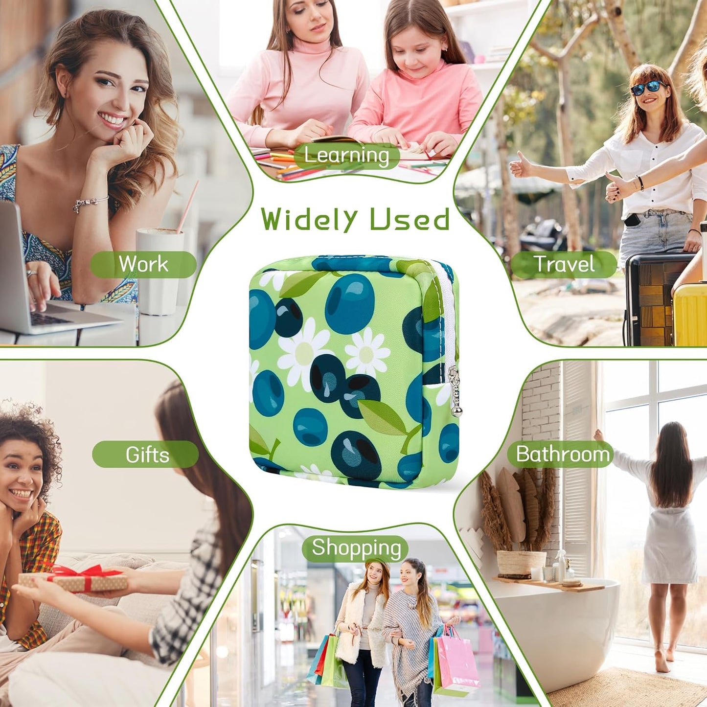 Canvas Sanitary Napkin Storage Pouch for Girls & Womens, Portable Period Pad Pouch for Purse, Small Make Up Bags