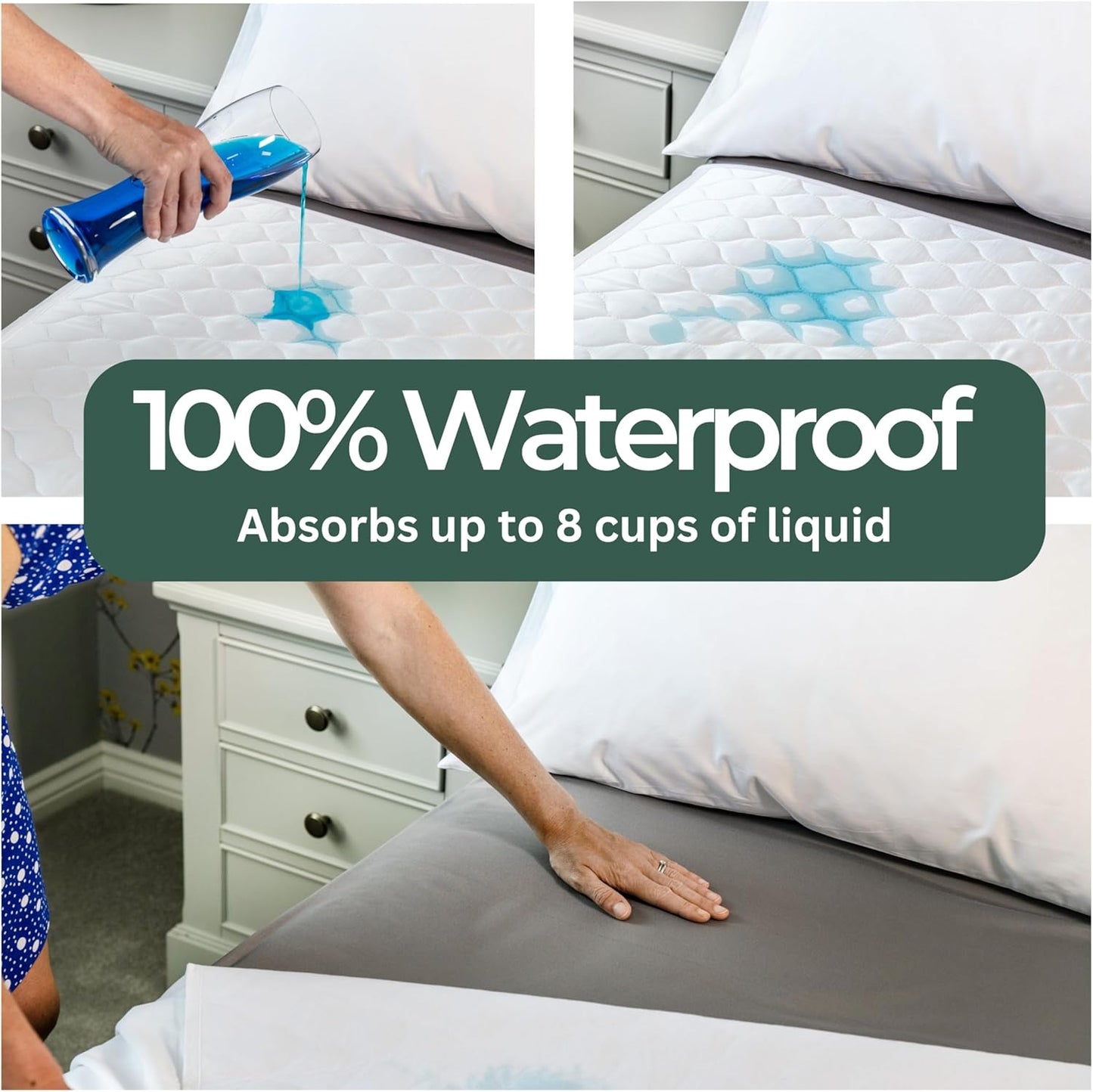 Hygge Sheets®️ Organic Washable Incontinence Bed Pads with Tucks - 100% Waterproof Reusable Mattress Protector Underpads - Rayon derived from Bamboo - Queen