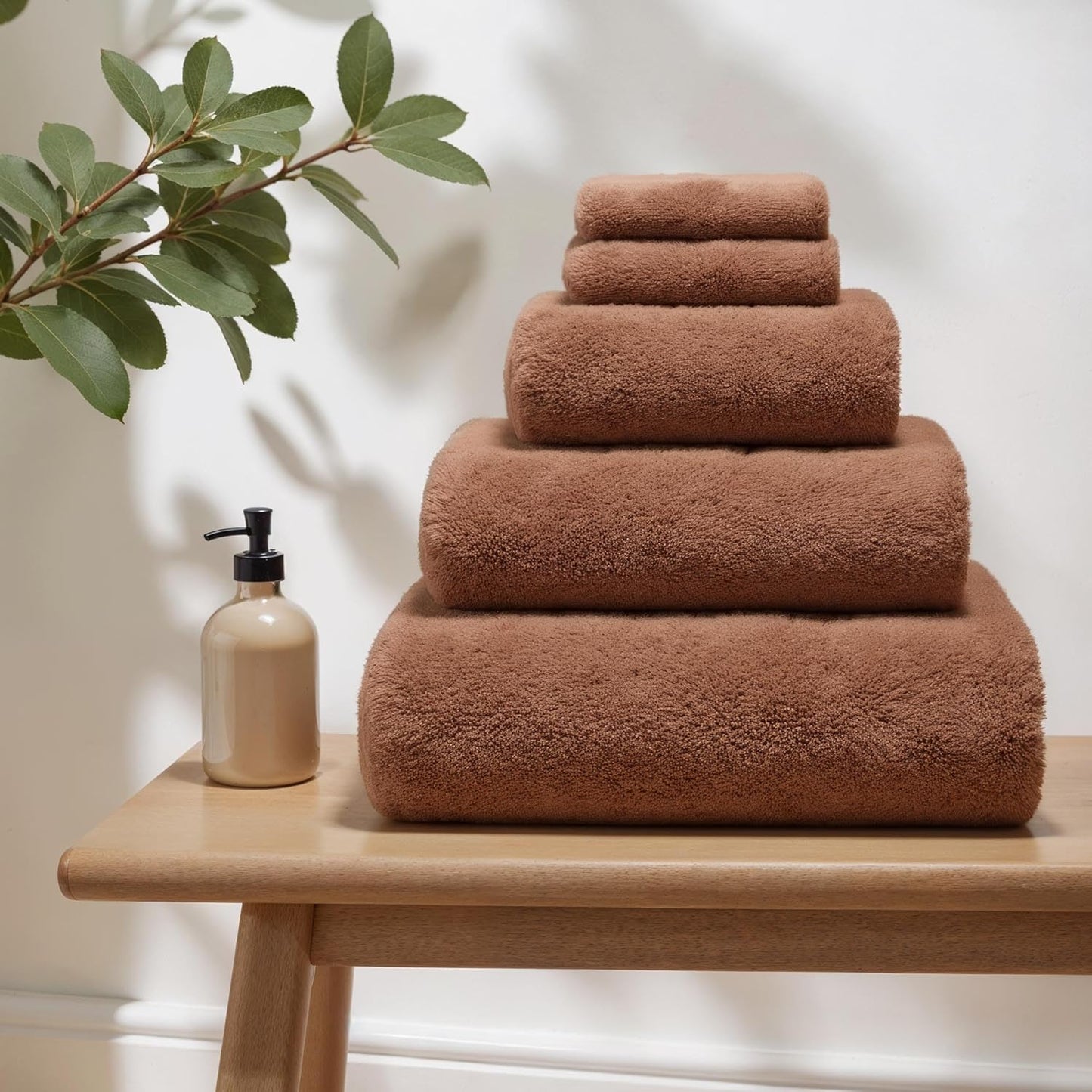 Italic Ultraplush 100% Australian Cotton Towels - Set of 2 Luxury Bath Towels, Quick Dry Plush and Absorbent, Heavy Duty Large Bath Towels, 800GSM Towels for Bathroom & Spa (Clay)