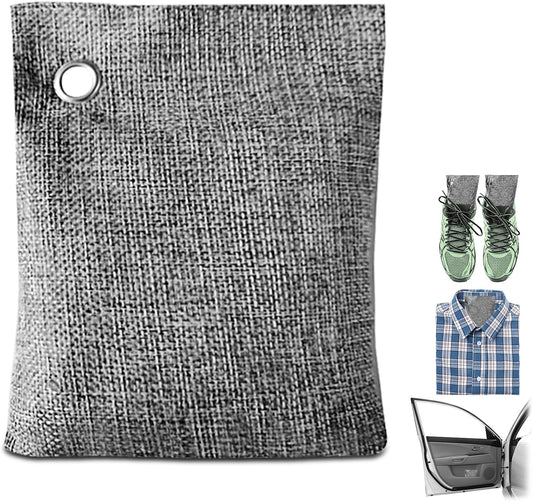 4 Pack charcoal odor absorber,Bamboo Charcoals Air Purifying Bag Charcoals Deodorizer Eliminator for Strong Odors in Car, Closet, Shoe, Basement (100G*4 Pack Gray-4, Unscented)