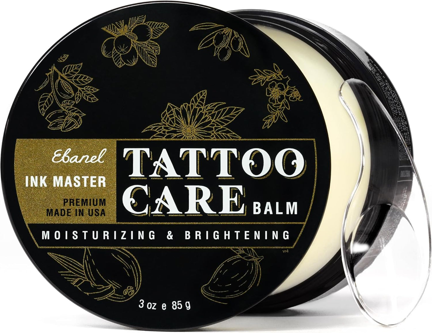 Ebanel Tattoo Balm 3oz, Premium Tattoo Aftercare Cream Brightener Ink Color Enhancing Butter Moisturizer with Herbal Essences and Essential Oils, All-Stage Tattoos Ointment After Care Kit Supplies
