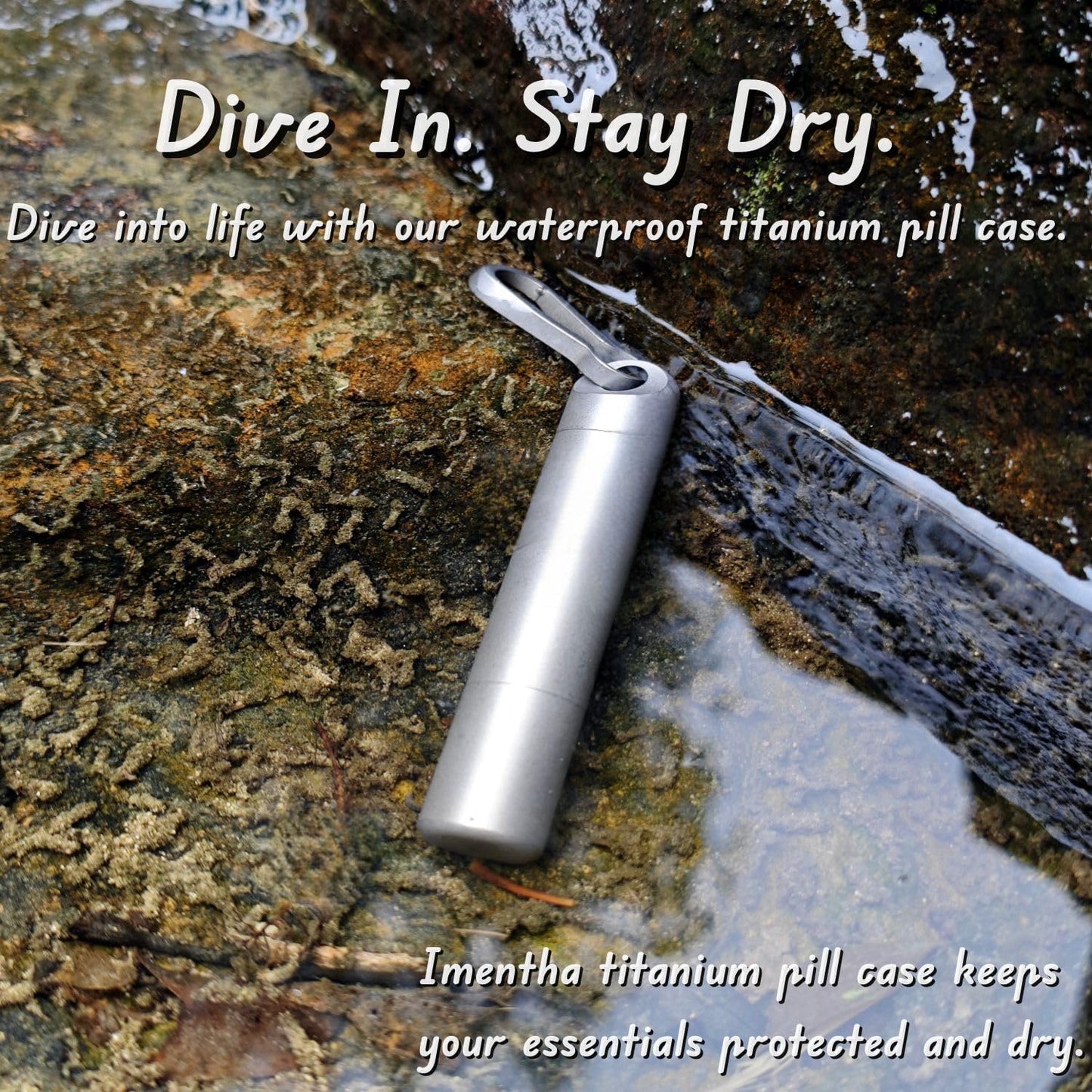 Titanium Keychain Pill Holder - Compact, Durable, and Waterproof 3-Compartment Small Pill Case - Portable and Versatile Medicine Container for Everyday Use and Travel (Titanium Grey)