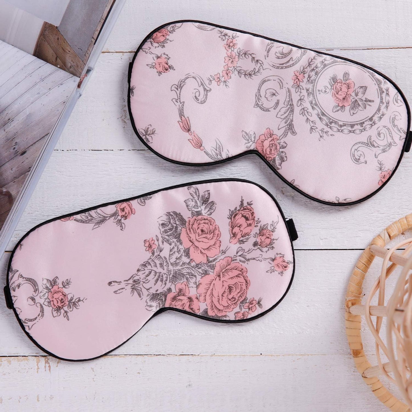 Maxfeel 100% Pure Silk Eye Mask - Sleep Eye Cover in Floral Colors (#1)