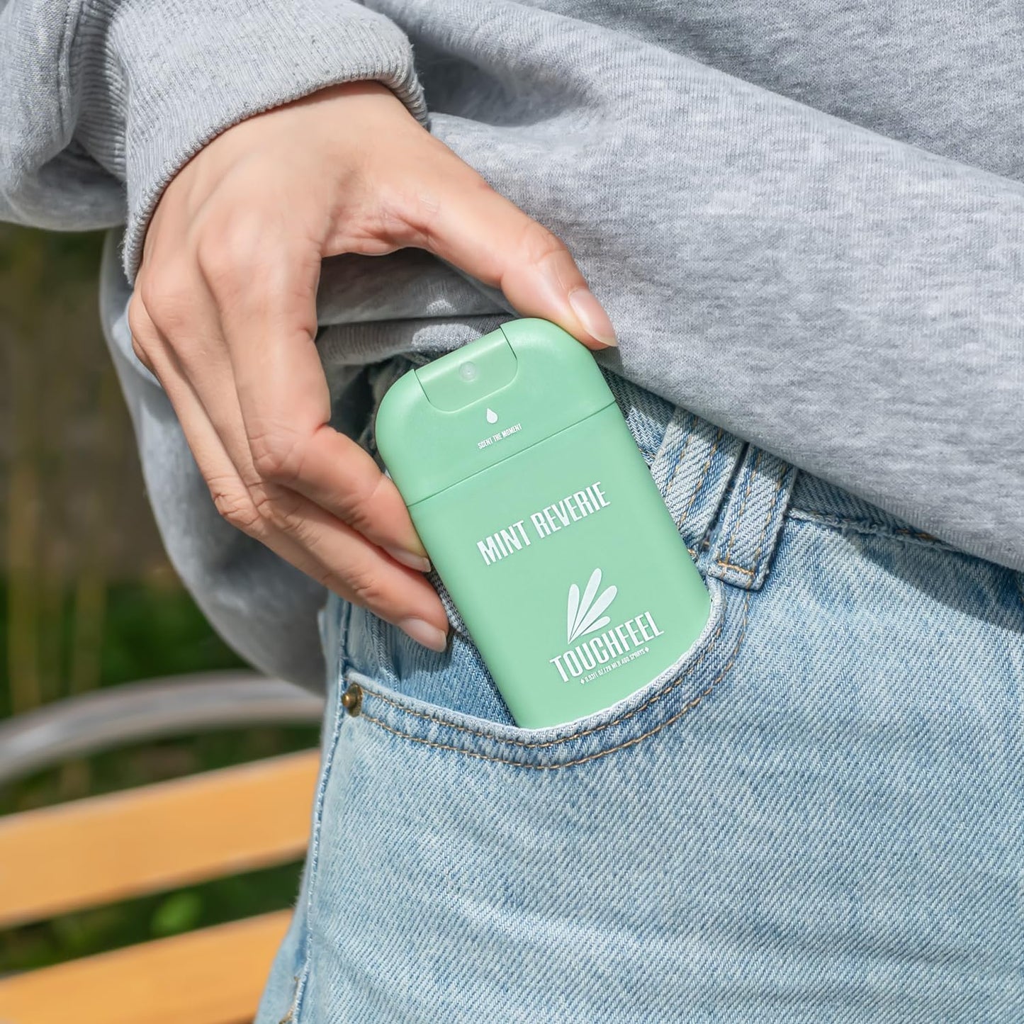 Spray Hand Sanitizer Travel Size Scented - Refillable Hydrating Hand Sanitizers Portable Design Travel Essentials (Mint Reverie) 0.93Fl Oz