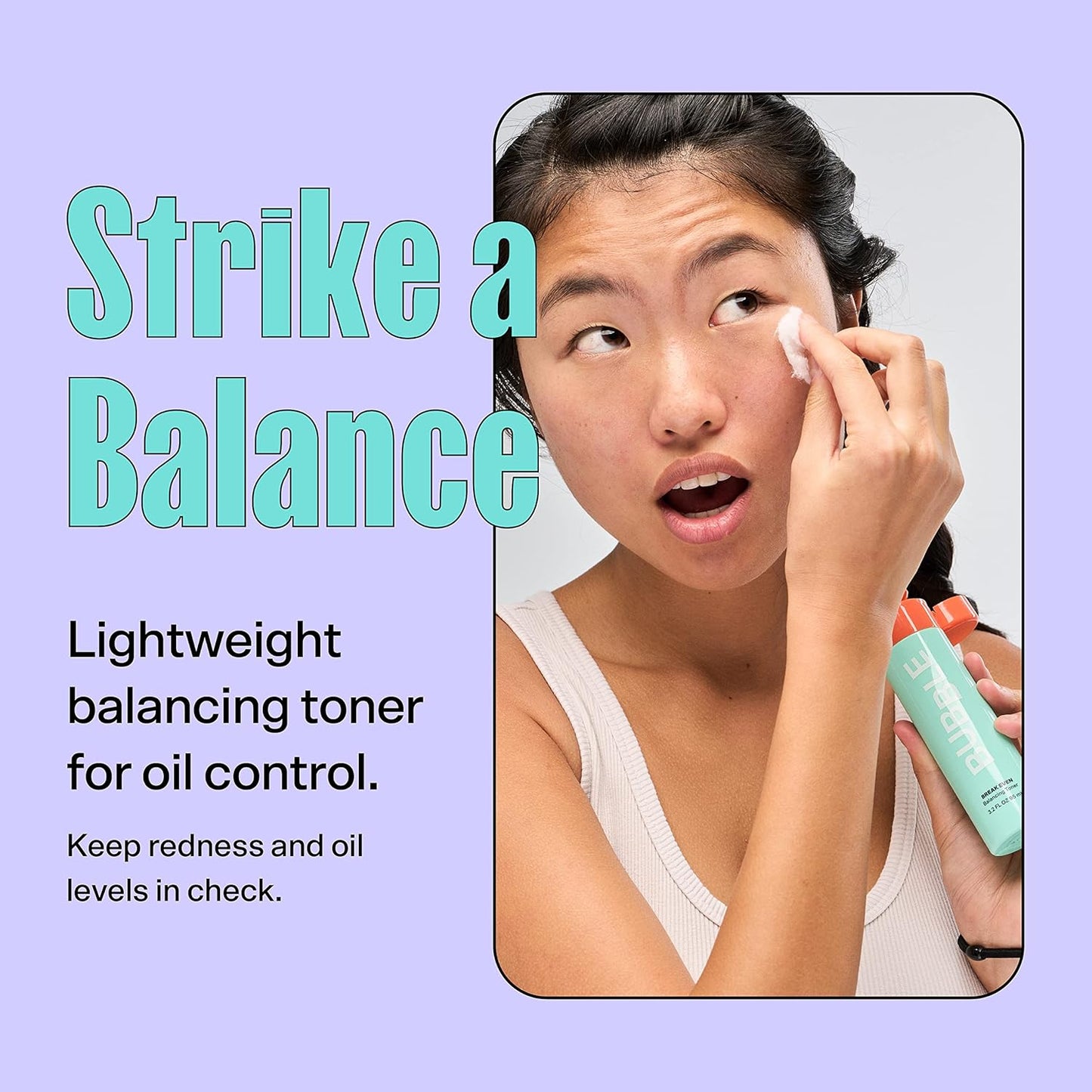 Bubble Skincare Break Even Balancing Face Toner - Gentle Exfoliating Toner & Pore Minimizer for Normal to Oily Skin Types - Skin Care Formulated with Green Tea Extract and Niacinamide (100ml)