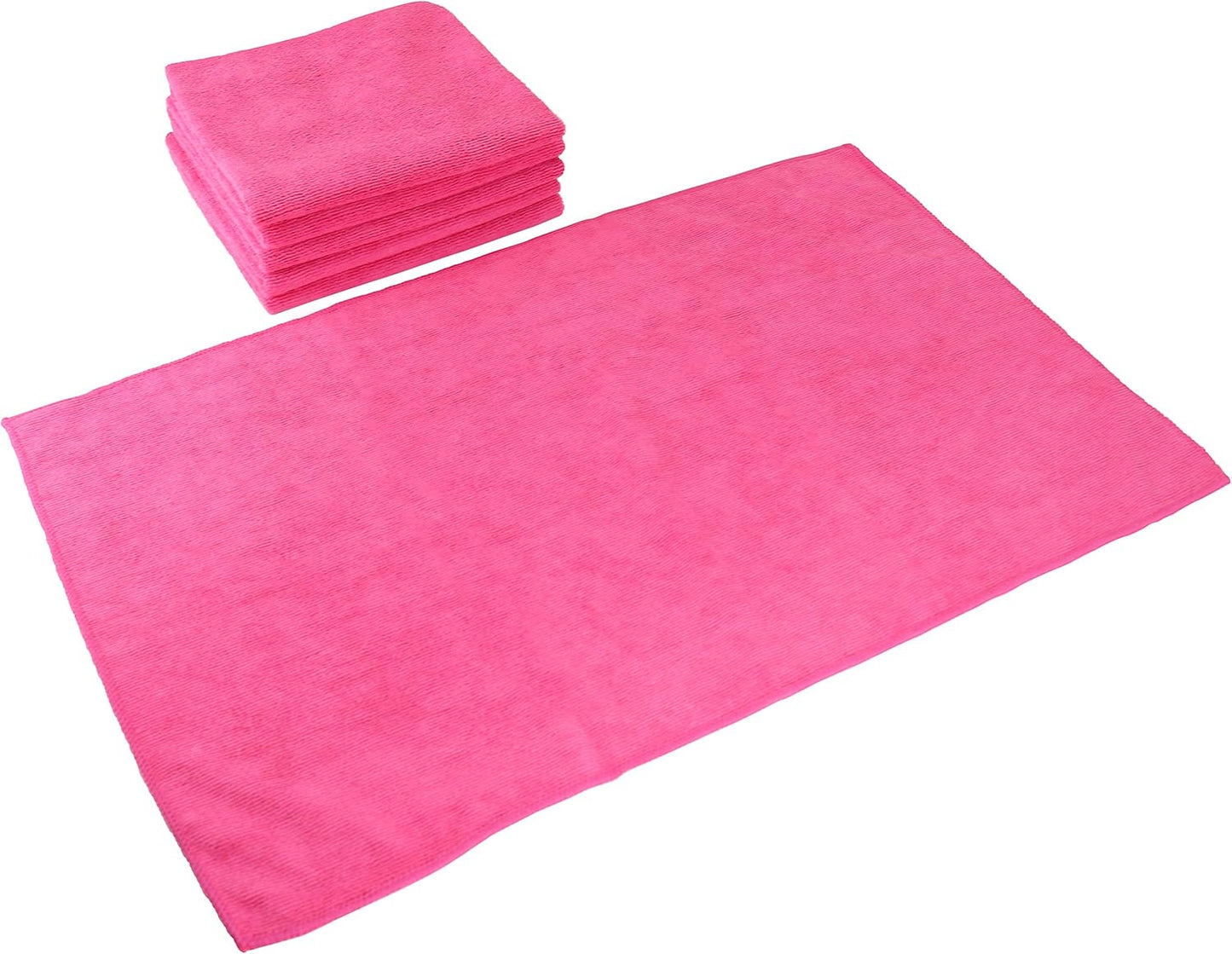 Arkwright Microfiber Gym Towel - Bulk Case of 180 - Super Soft, Quick Dry Workout Sweat Towels, 300 GSM Lightweight & Absorbent for Sports, Working Out, Yoga, and Spa, 16 x 27 in, Hot Pink