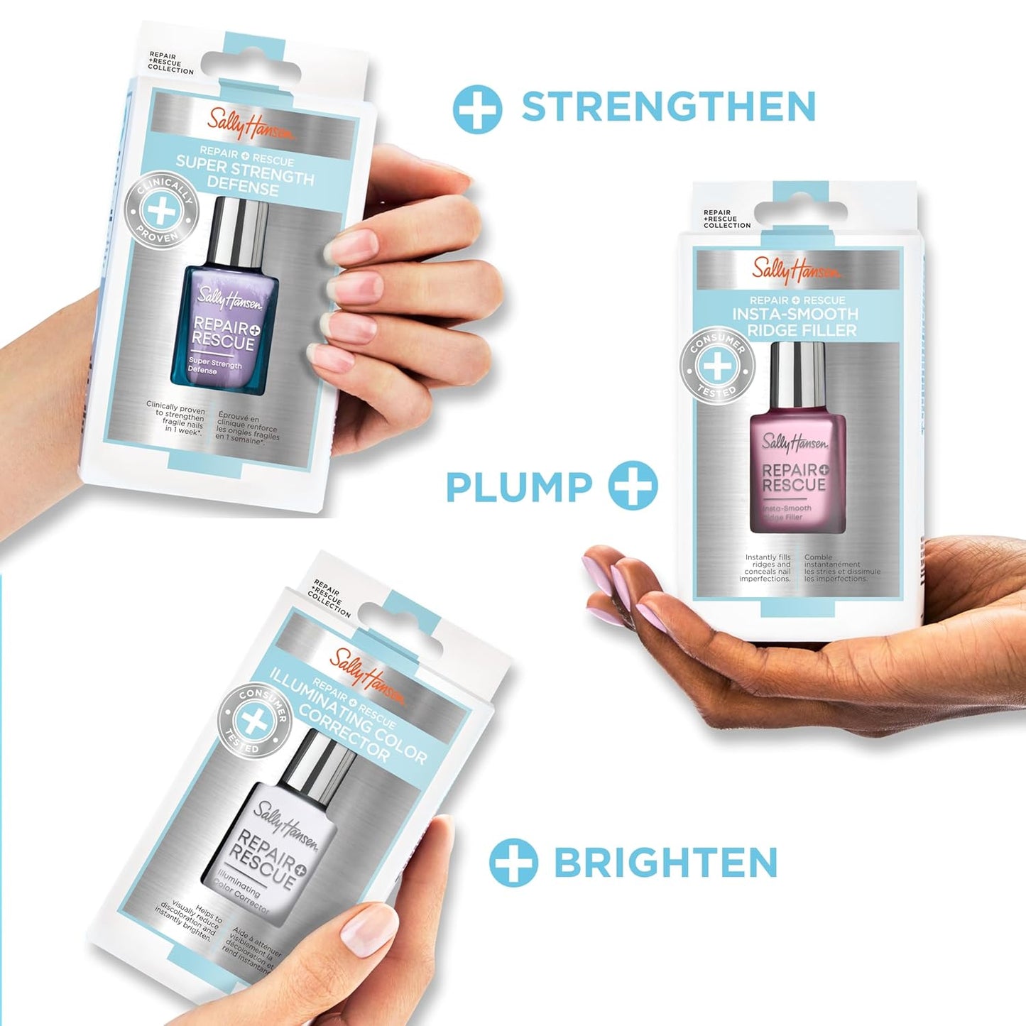 Sally Hansen® Repair + Rescue, Bi-Phase Revitalizing Serum, Hydrates Nails, Moisturizing, Contains Gylcerin