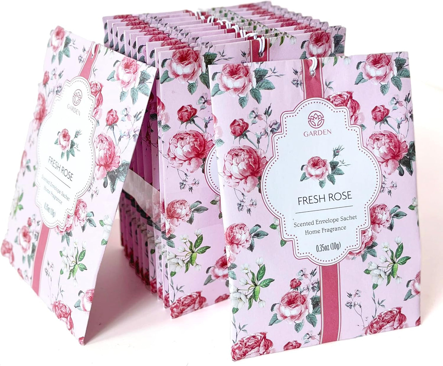 Fresh Rose Scented Sachets - 12 Pack, Long-Lasting Home Fragrance Sachet Bags, Large Fresh-Scented Packets, Sachets for Drawers and Closets