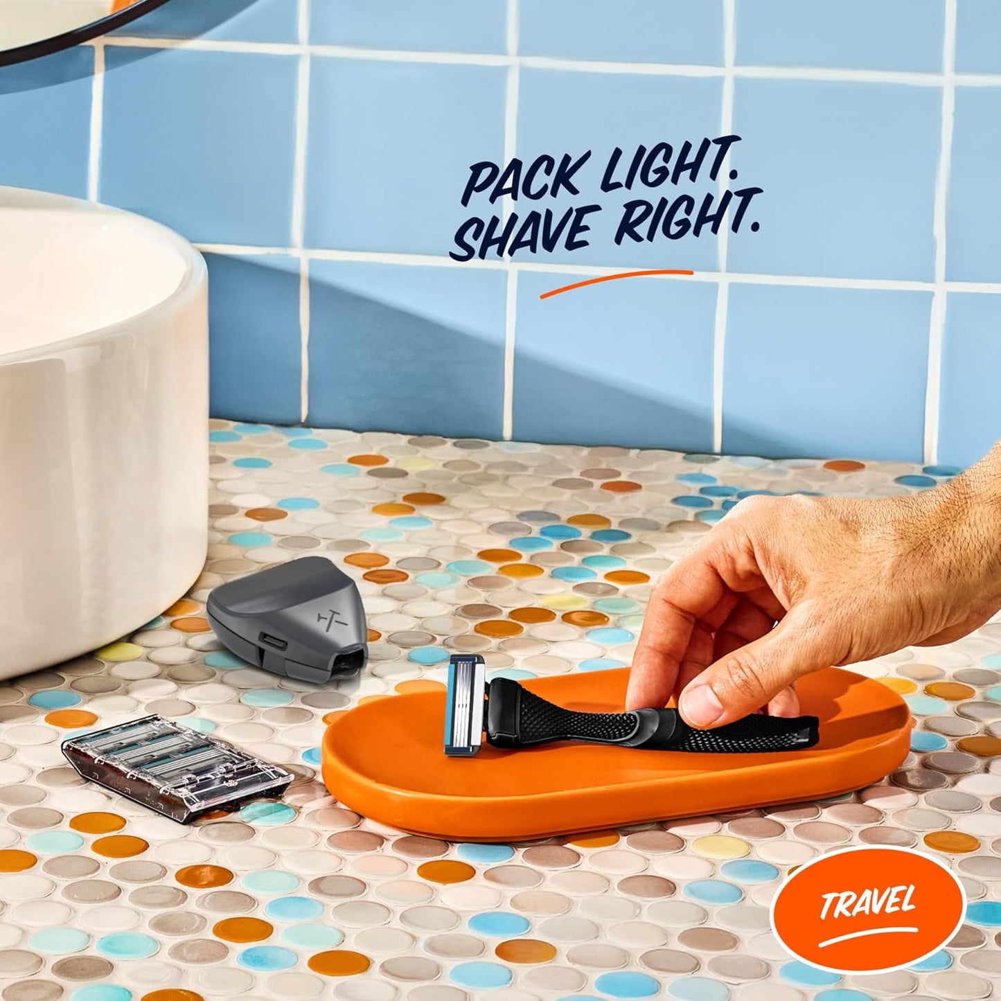 Dollar Shave Club | Travel Shave Set | 4 Swift Rinse Refill Cartridges, 1 Handle, 1 Razor Cover