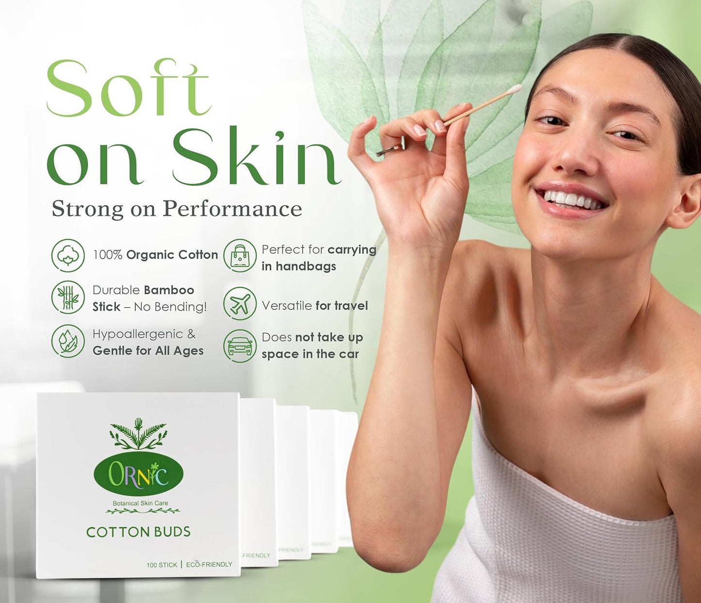 Bamboo Cotton Swabs – Eco-Friendly Cotton Swabs for Personal Care – Biodegradable Cotton Buds for Zero Waste Personal Care – Plastic-Free Cotton Swabs for Makeup, Hygiene & Beauty (500 Count)