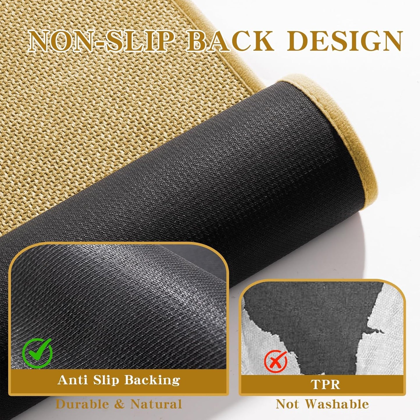 chakme Bathroom Rugs Mat 24x17, Ultra Thin Non Slip Bath Mat Small Quick Dry Absorbent Bath Mat for Bathroom Floor, (Yellow, 24"x17")