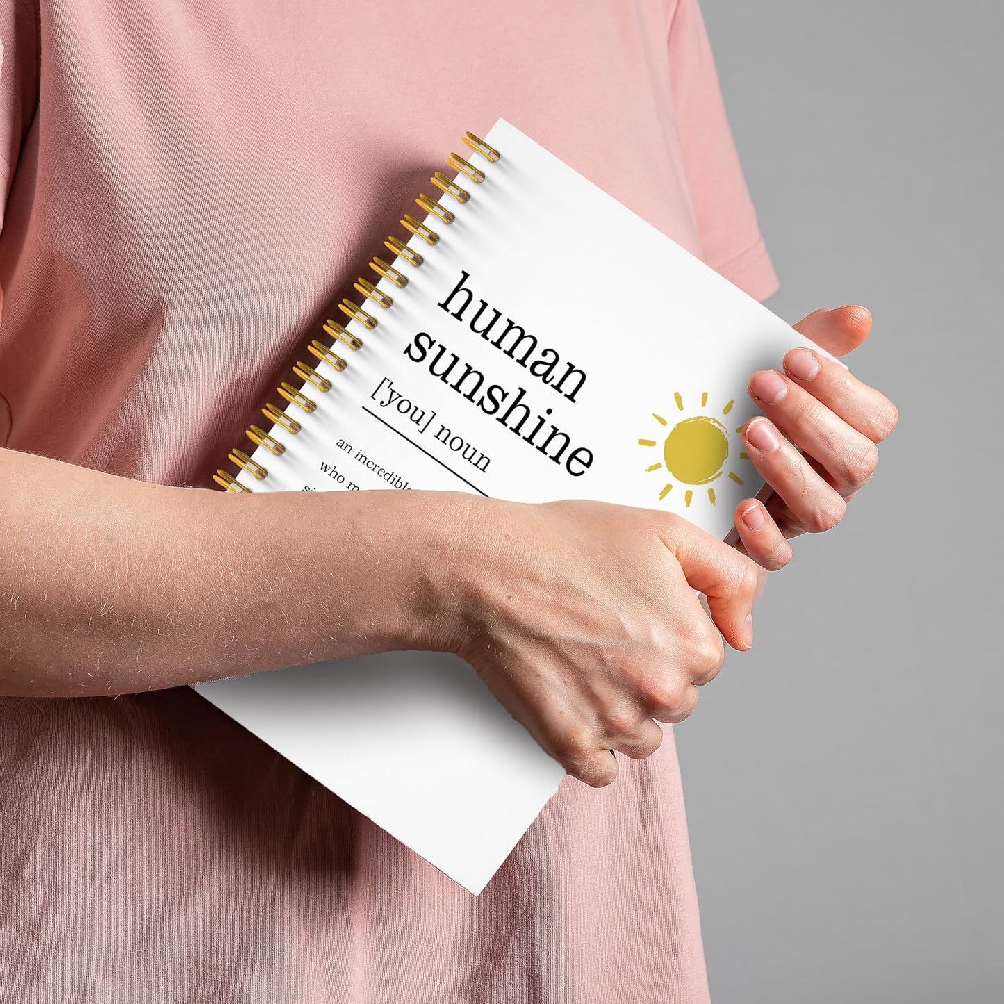 Human Sunshine Notebook Journal, Motivational Office Notebooks for Work, Human Sunshine Gifts for Women, Inspirational Gifts for Coworker, Hardcover Spiral Notebook 5.5x8.3