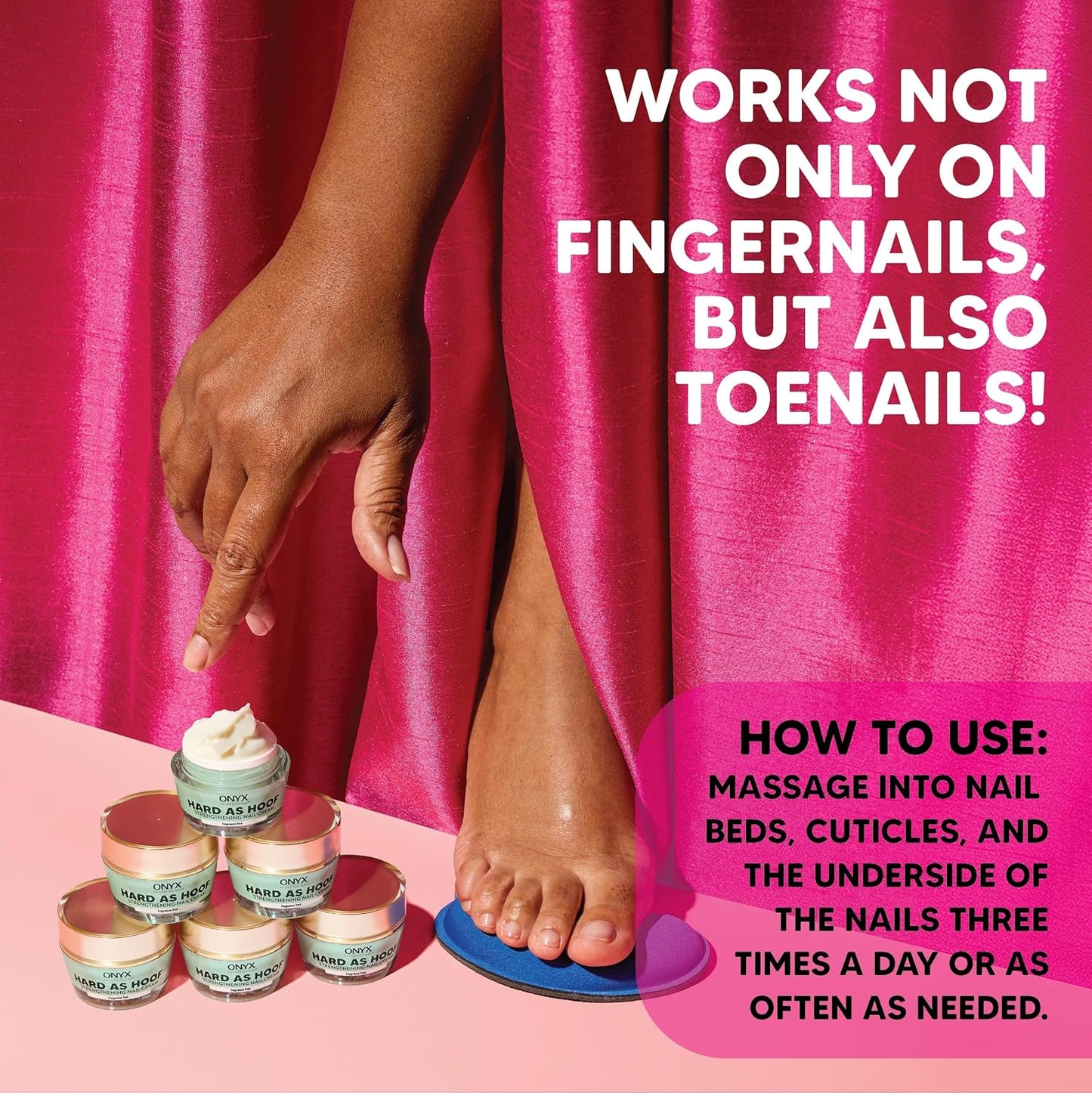 Onyx Professional Hard As Hoof Nail Strengthening Cream, Unscented - Nail Growth & Conditioning Cuticle Cream Stops Splits, Chips, Cracks & Strengthens Nails, 1 oz