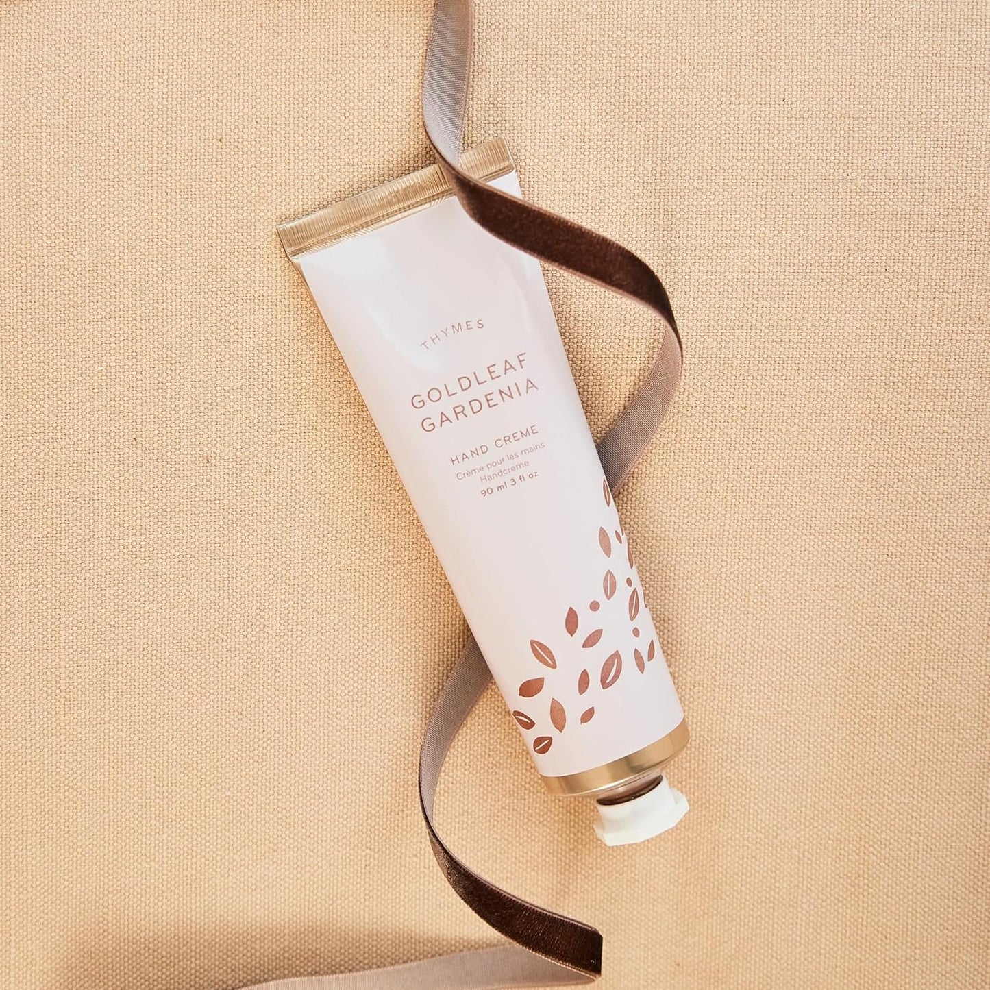 Thymes Hand Crème - Deeply Moisturizing Hand Cream with Light Floral Scent for Women (Goldleaf Gardenia, 3 oz)