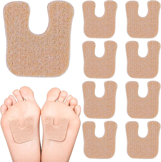 36 Pieces U Shaped Felt Pads Horseshoe Metatarsal Pads Callus Forefoot Foot Pads Pain Relief Foot Cushion Protect Calluses from Rubbing on Shoes Reduce Foot and Heel Pain(Beige)