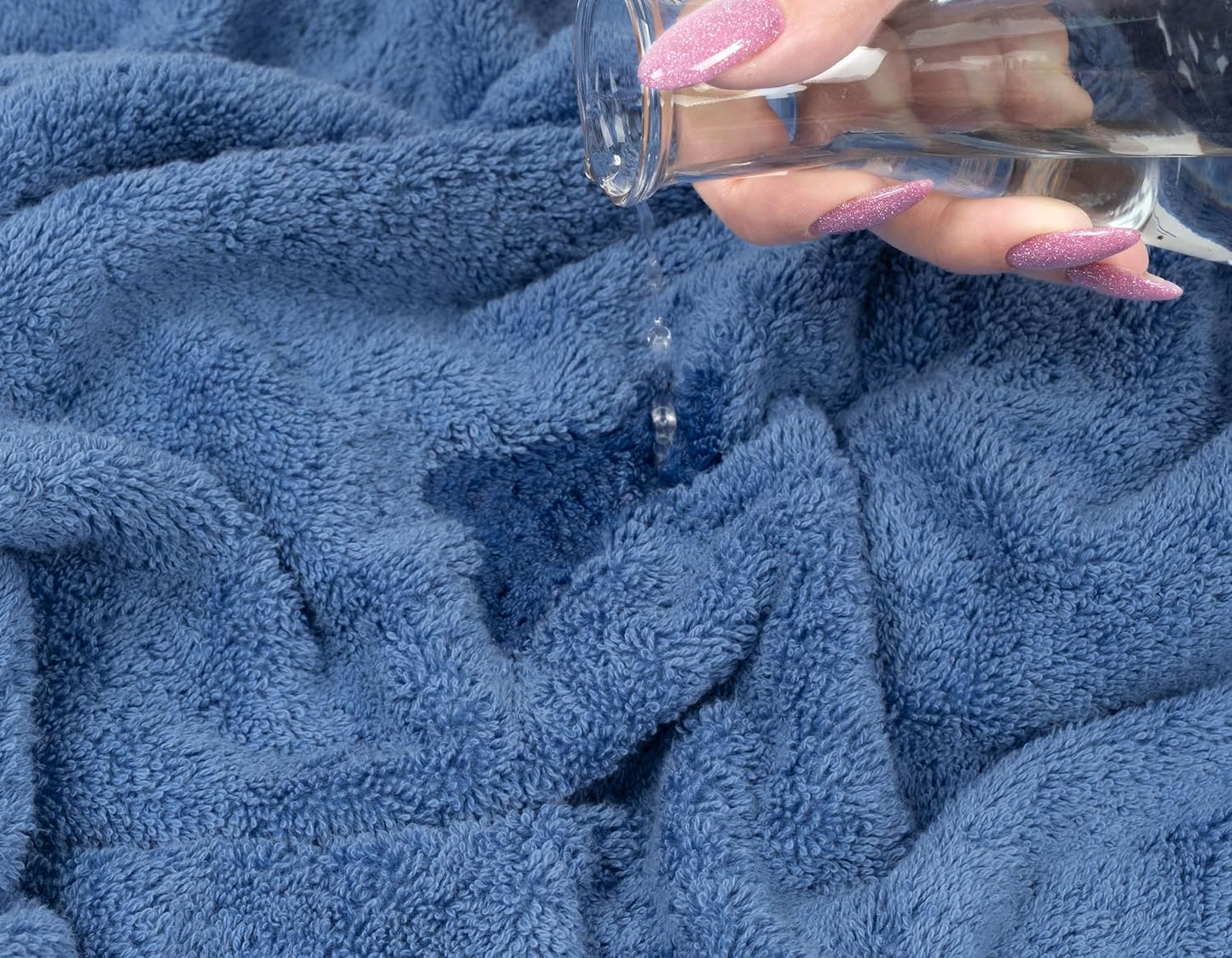 American Soft Linen Luxury 4 Piece Bath Towel Set, 600 GSM 100% Cotton Turkish Bath Towels for Bathroom, 27x54 in Extra Large Bathroom Shower Towels, Electric Blue