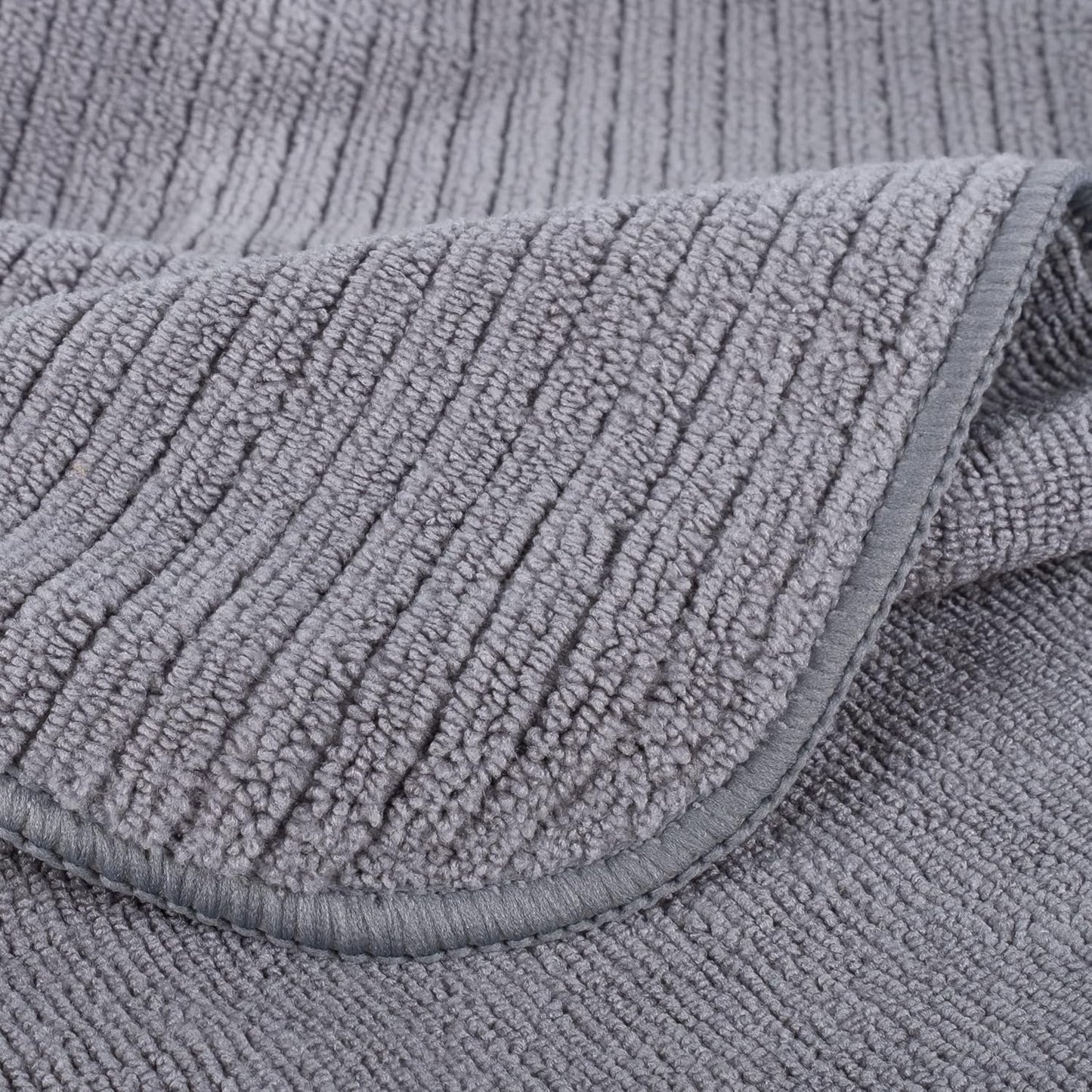 POLYTE Premium Microfiber All-Purpose Ribbed Terry Kitchen Towel, 12 Pack (Blue, Gray, Teal, 16x28 in)