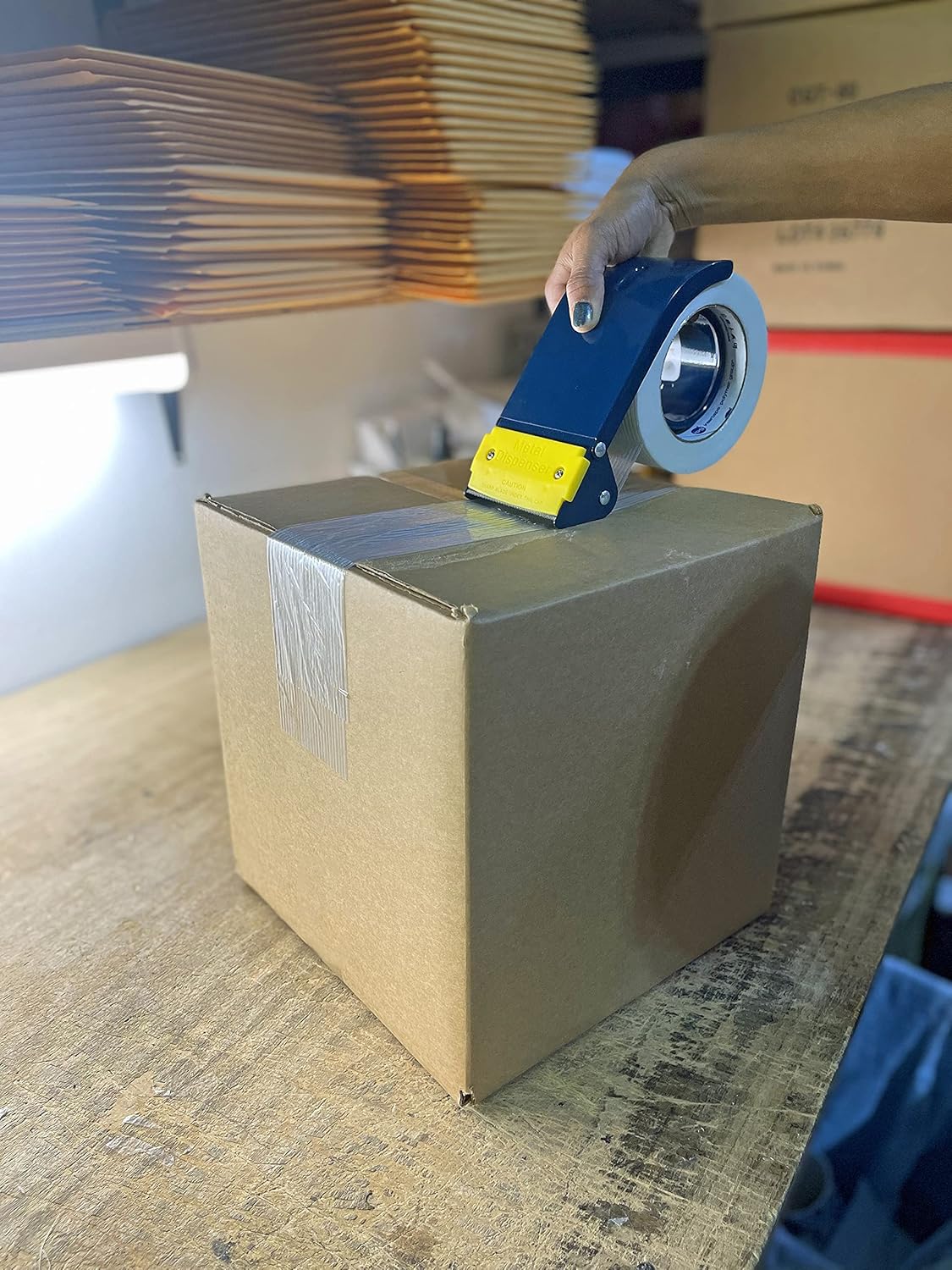 WOD MFTD3 Heavy Duty Metal Frame Filament Strapping Tape Dispenser: Fits 3 inch Wide Tape, Metal