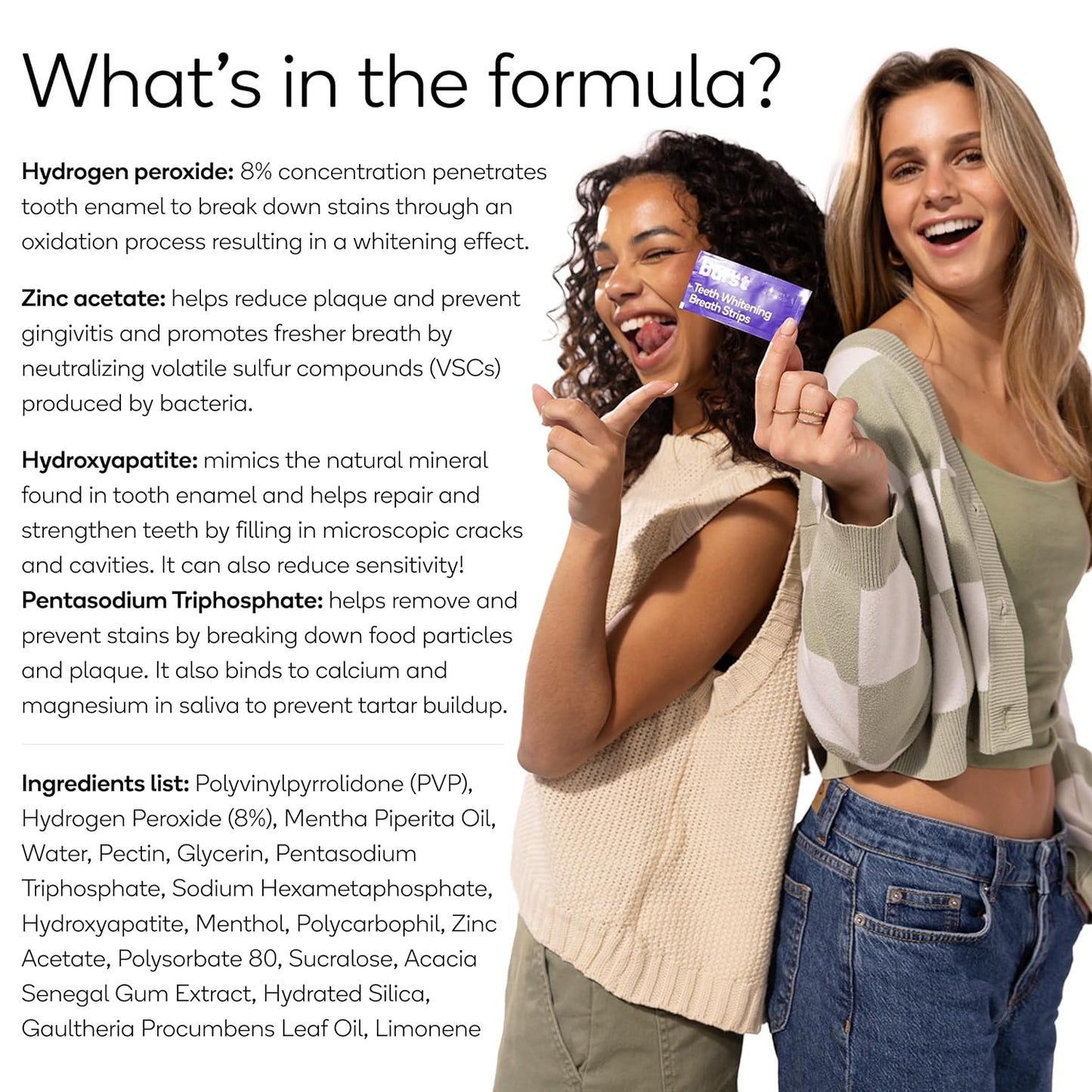 Burst Teeth Whitening Breath Strips (Polar Mint/1 Pack) | Instantly Freshens Breath on The Go | Visibily Whiter Teeth in Just One Use | Dissolves on Teeth