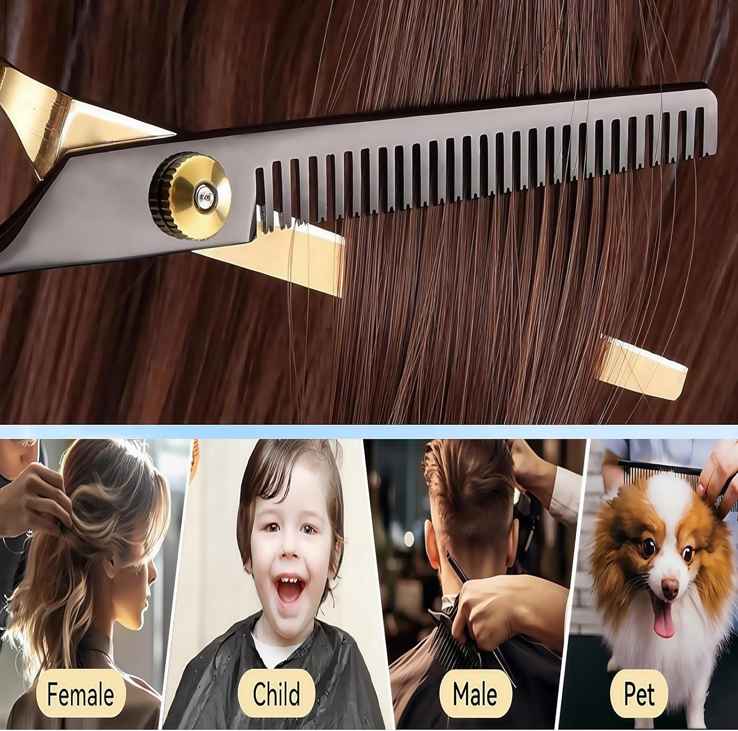 13 PCS Hair Cutting Scissors Shears Kits,Professional Haircut Scissors Kit with Cutting Scissors,6.5 Inches Hair Cutting Scissors Kit for Men/Women/Kids/Salon & Home