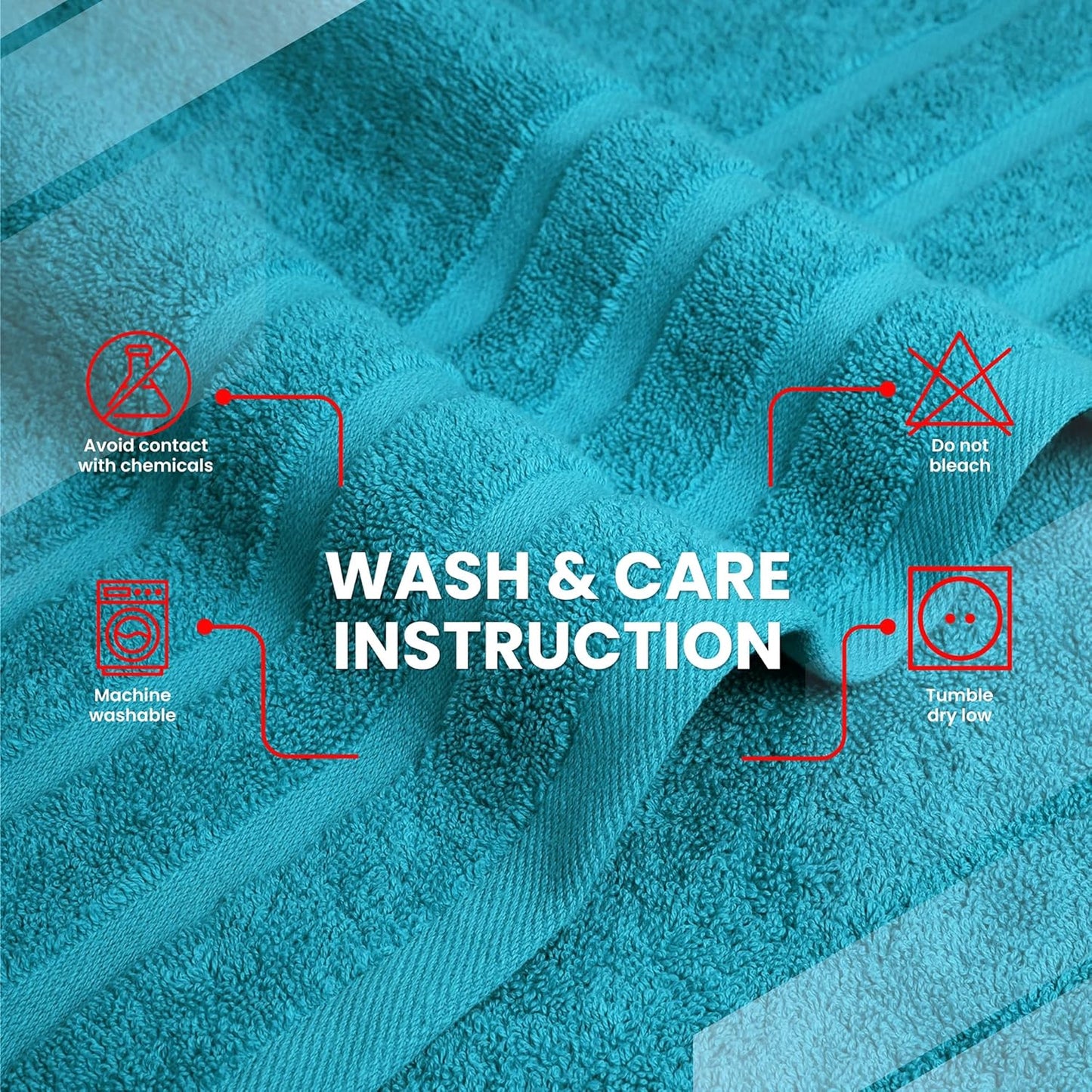 Infinitee Xclusives 100% Cotton Luxury Bath Towels Set of 2 (27x54 Inches) (Serene Teal, Bath Towels - Pack 2)