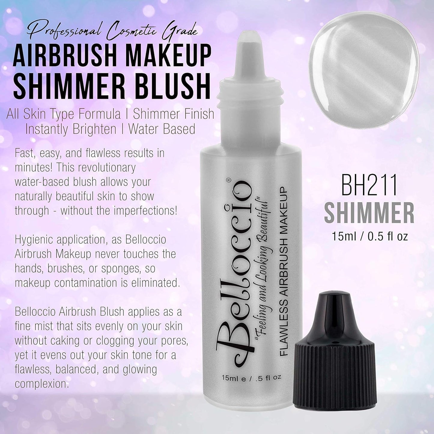 Belloccio's Professional Flawless Airbrush Makeup Highlighter-Shimmer COSMIC Half Ounce