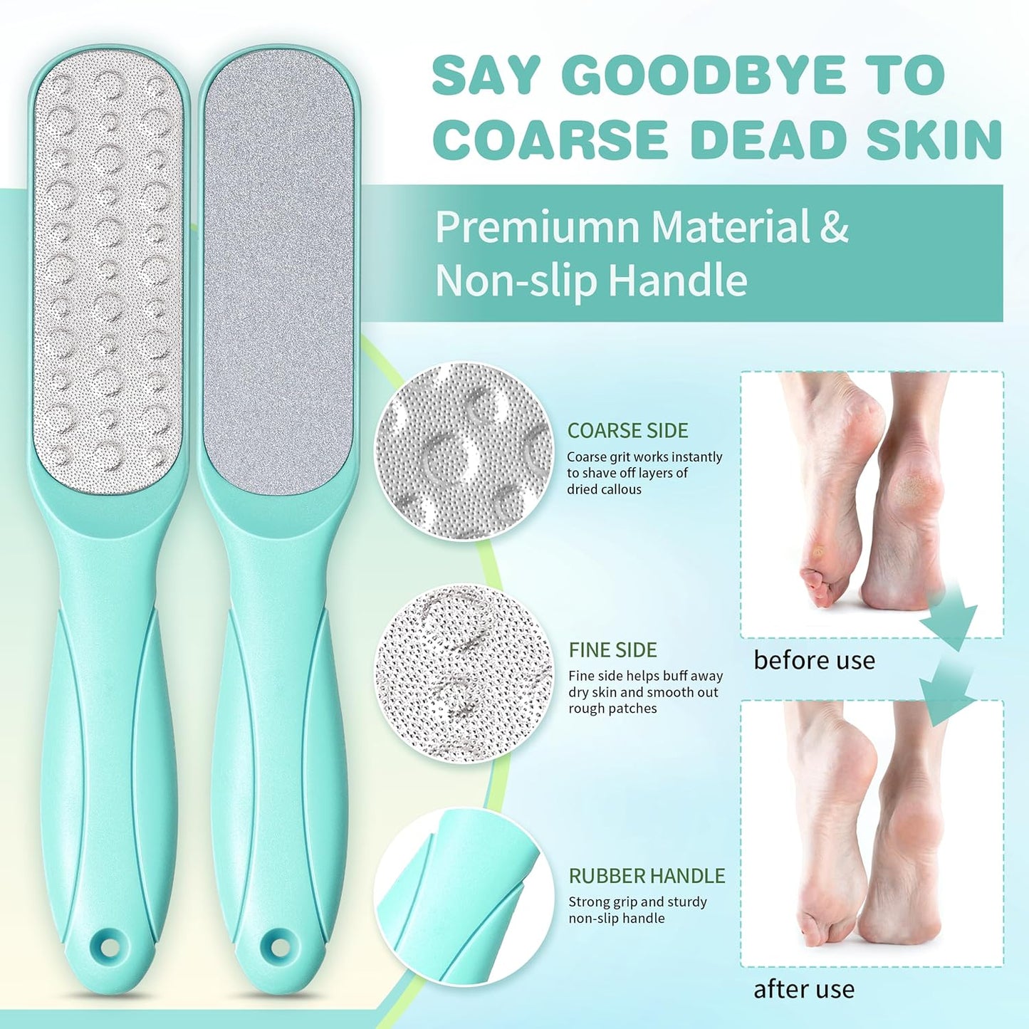 LUCOTIYA Tea Tree & Orange Flower Foot Soak Set - Salts, Foot File, Scrub & Urea Cream Pedicure Supplies for Dry, Cracked Feet - Foot Spa Pedicure Kit for Women Men