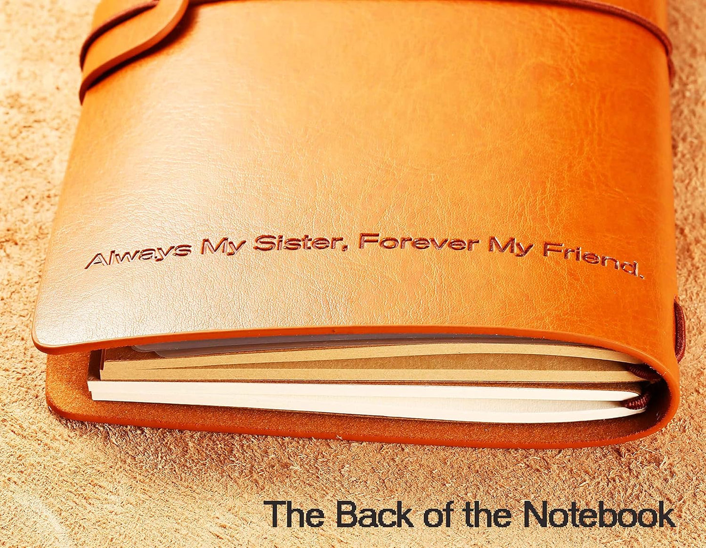 Friendship Journal Gift-Sister Gift-Long Distance Gift-Farewell Gift-Christmas Gift-Freind Gift-No Matter Where We Go-Refillable Travel Photo Diary Notebook-Always My Sister,Forever My Friend