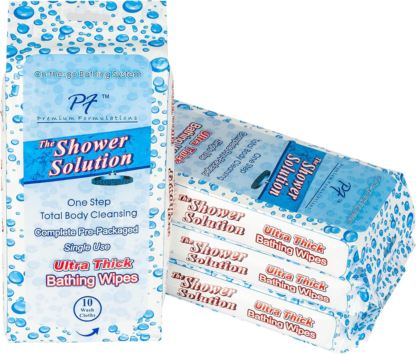 Shower Solutions - Adult Bathing Wipes, Extra Large and Extra Thick (40 wipes (4 Pack))