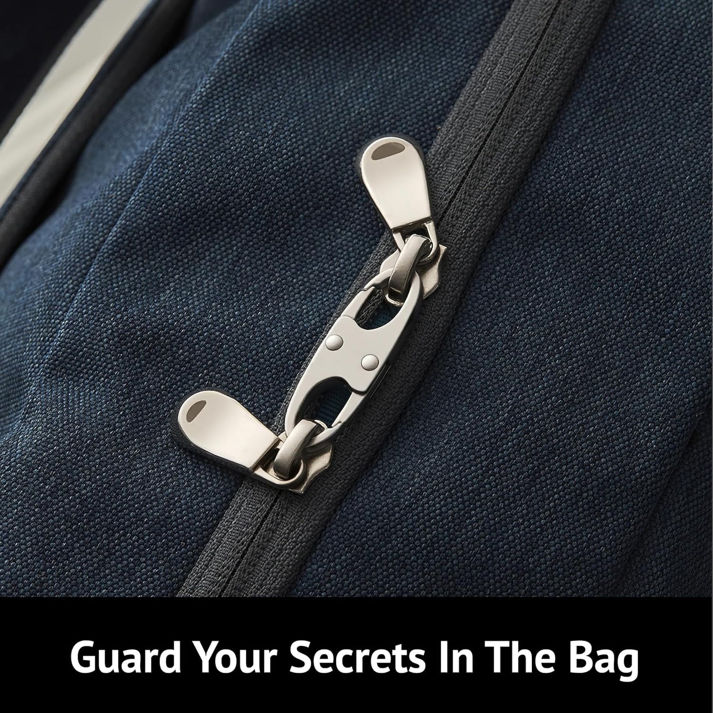 zelin Anti Theft Zipper Clips Double Opening Small Carabiner Clips, 4Pcs Elegant Zinc Alloy Zipper Pull Replacement for Travel, Commuting and Camping (Space Grey)