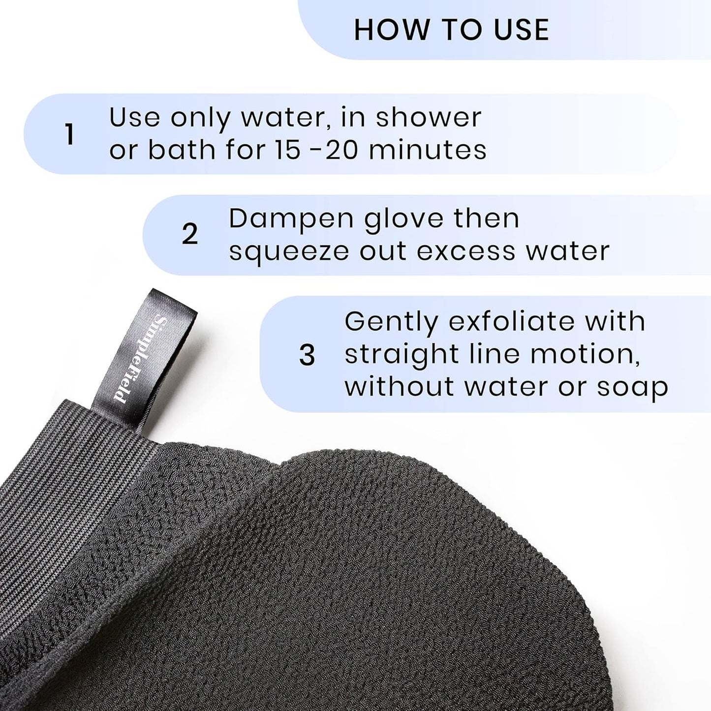 Korean Exfoliating Mitt for Remove Dead Skin. 100% Viscose Deep Kessa Exfoliating Glove for Body Scrub, Keratosis Pilaris and Self Tanning Removal. Easily Smooth Skin Surface. (1 Piece)